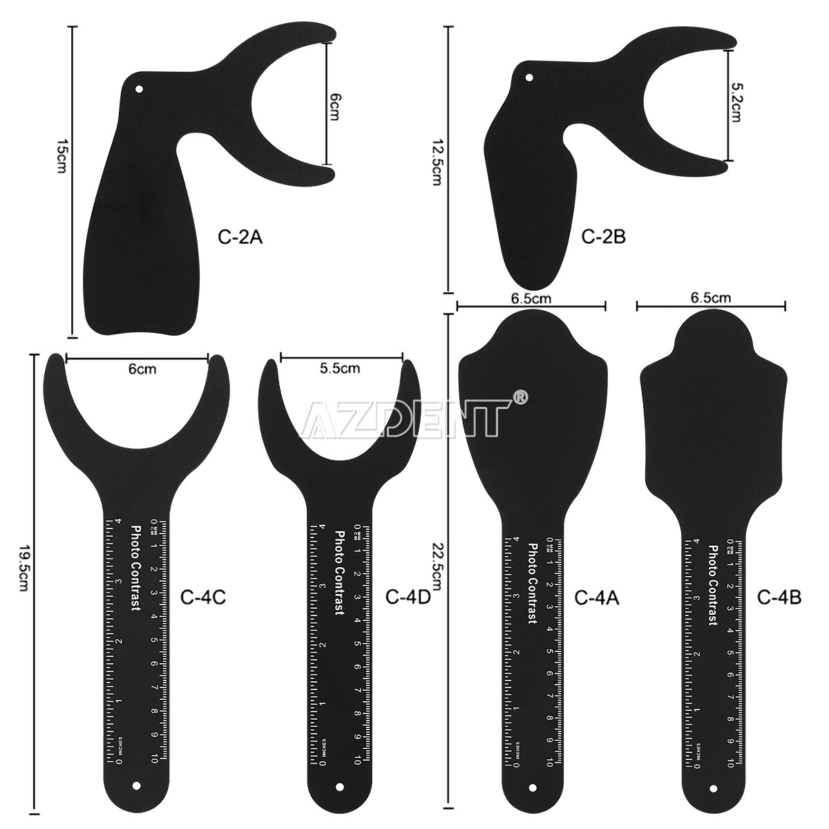 6pcs Dental Photo Contrast Set Black Background Board Photography Contraster