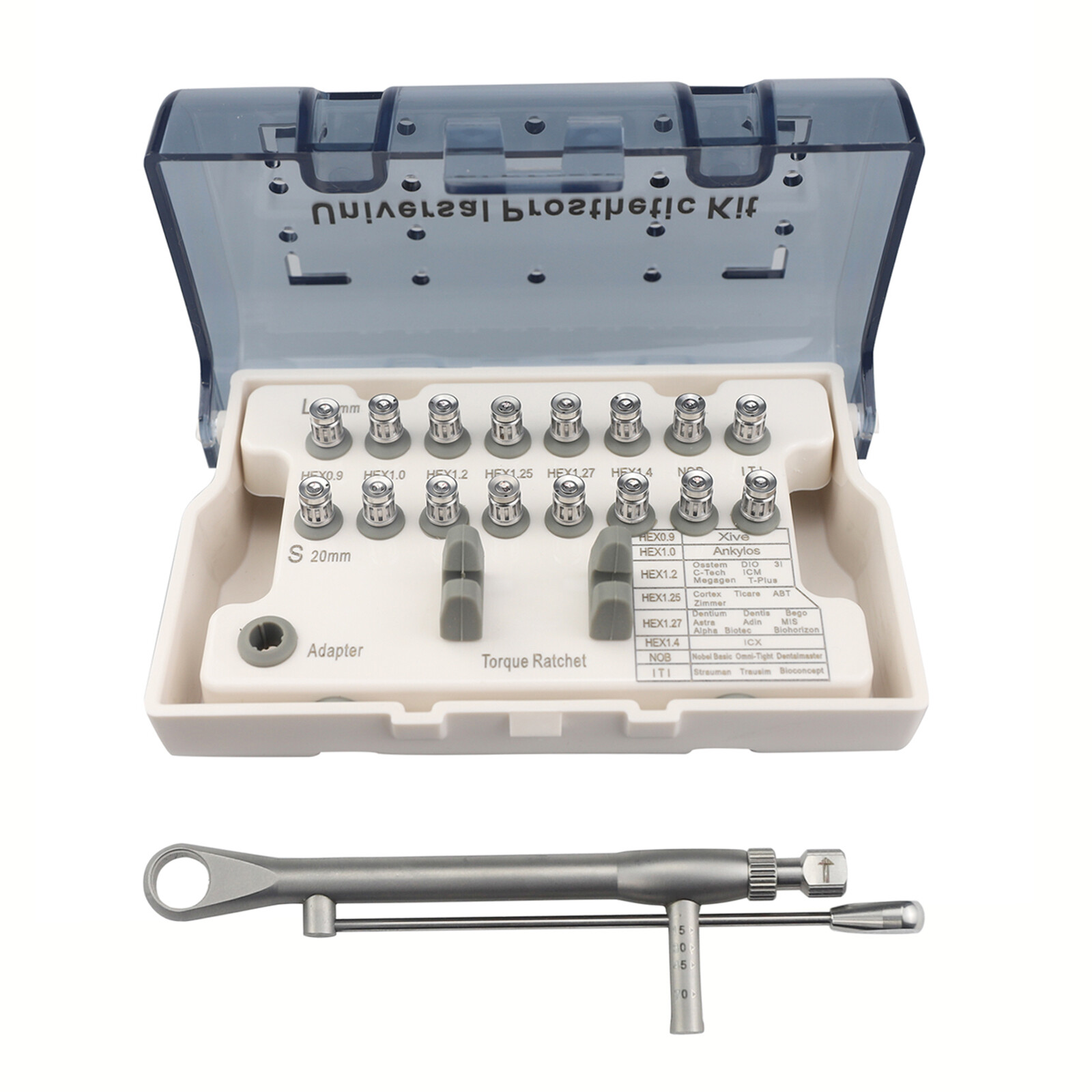 Dental Implant Abutment Lab Hand Driver Kit Ratchet 10-70NCM Universal