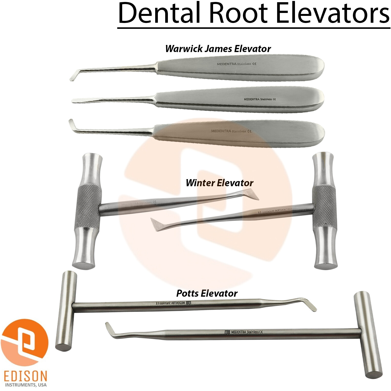 Dental Root Extraction Elevators Surgical Potts Elevator Tooth Extracting Tools