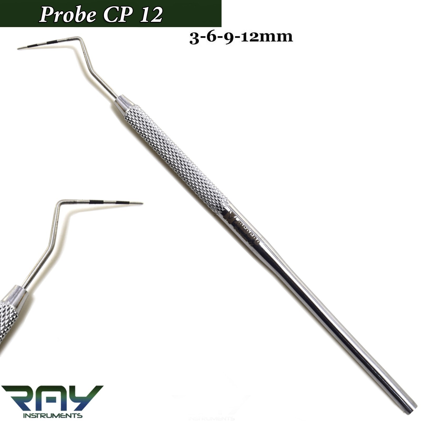 Dental Probe CP 12 Color Coded 3-6-9-12 Marking Diagnostic Examination Probes