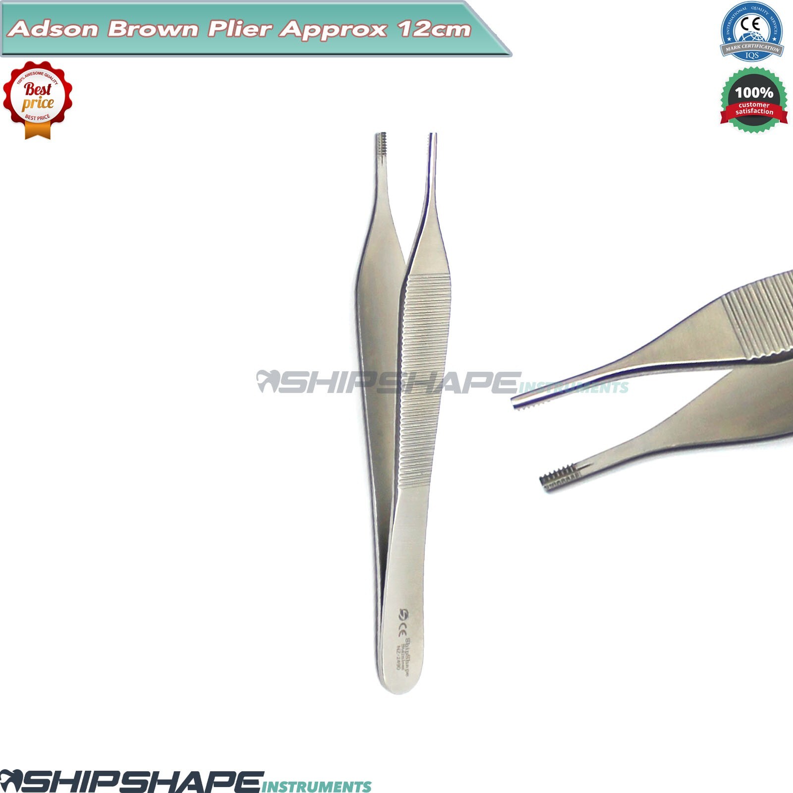 Brown Adson Forceps Stainless Steel Dissecting Plier Dental Surgical Instruments