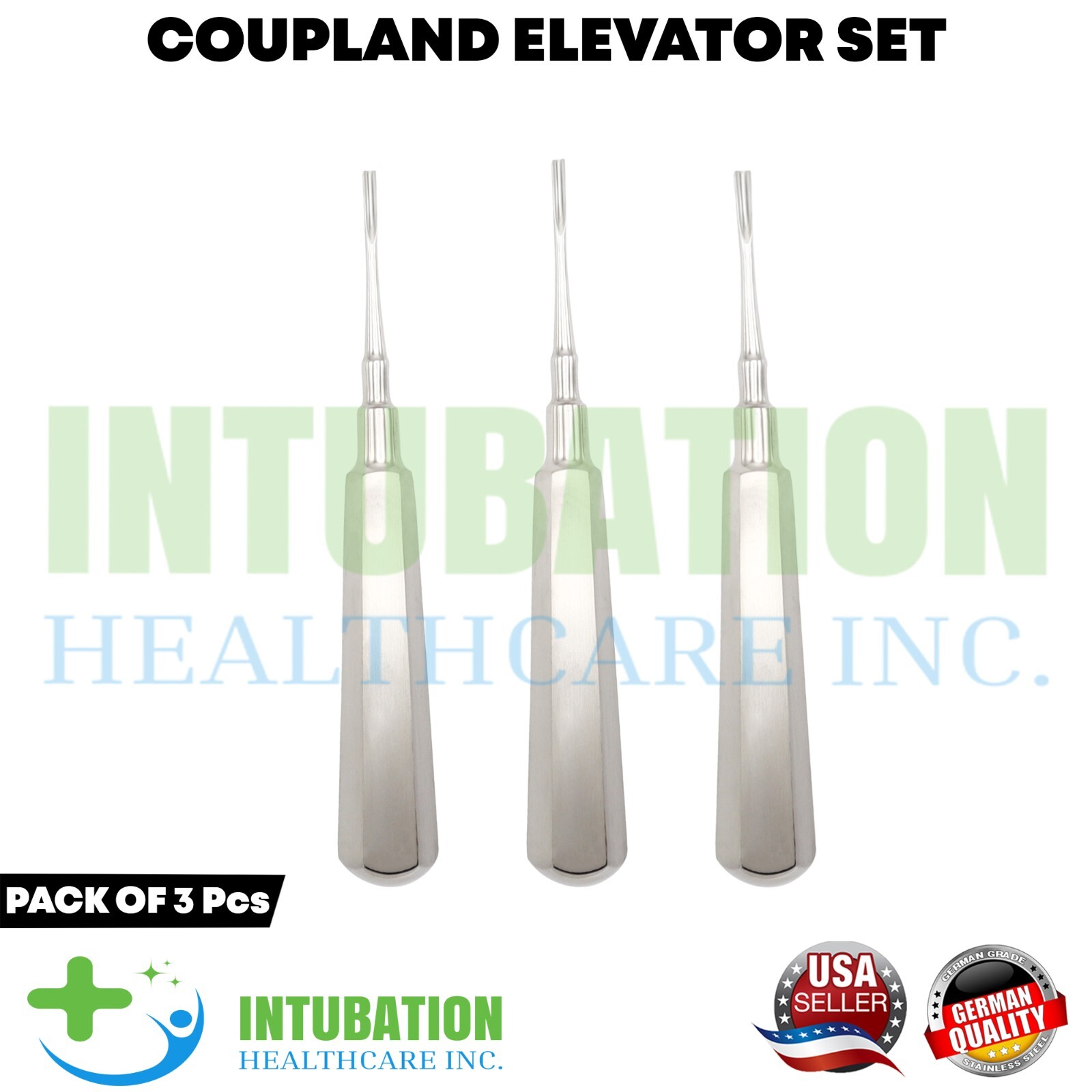 3 Pcs Coupland Root Elevator Set Stainless Steel Dental Instruments German
