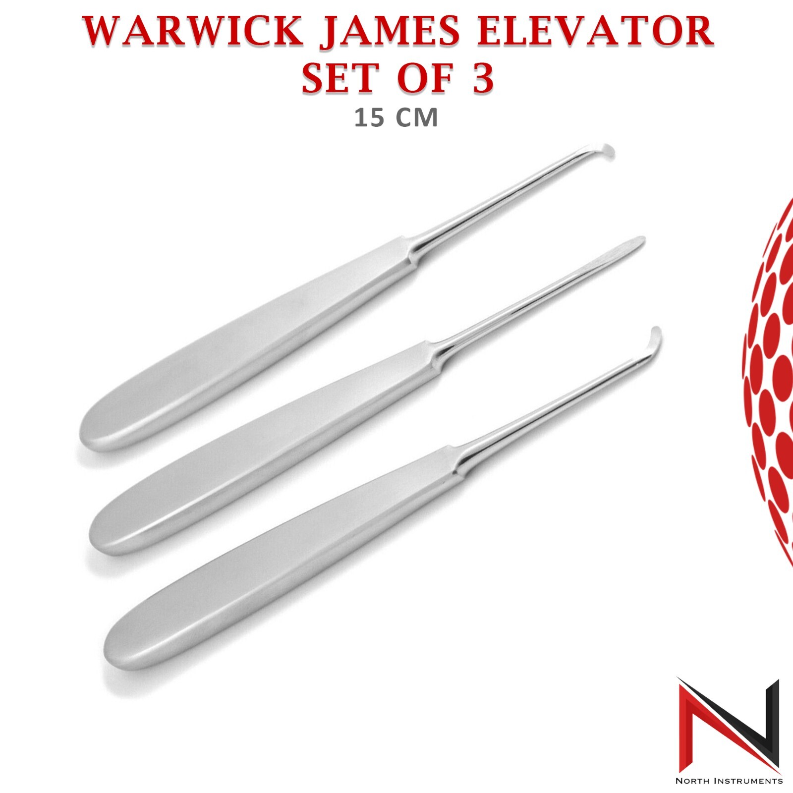 Dental Surgical Tooth Extraction Warwick James Loosening Elevators Set Of 3