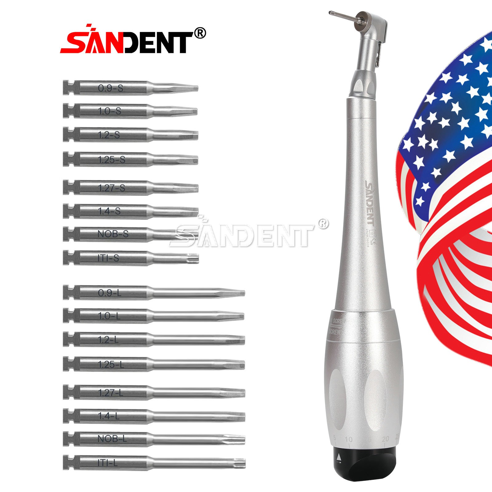 5 packs Dental Torque Driver Torque Wrench Handpiece Universal with 80*Drivers