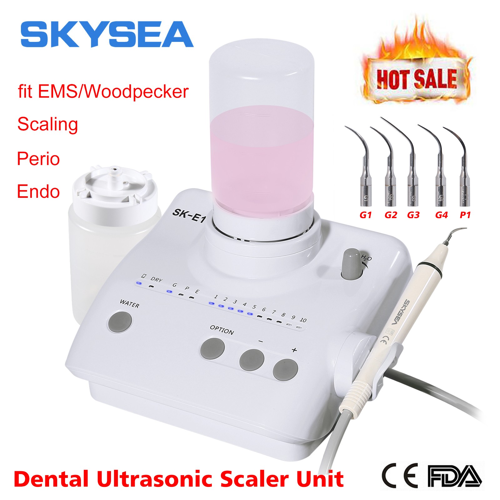 SANDENT Ultrasonic Scaler 5*Tips/ Air Polisher 2in1 Perio Surgery Therapy System