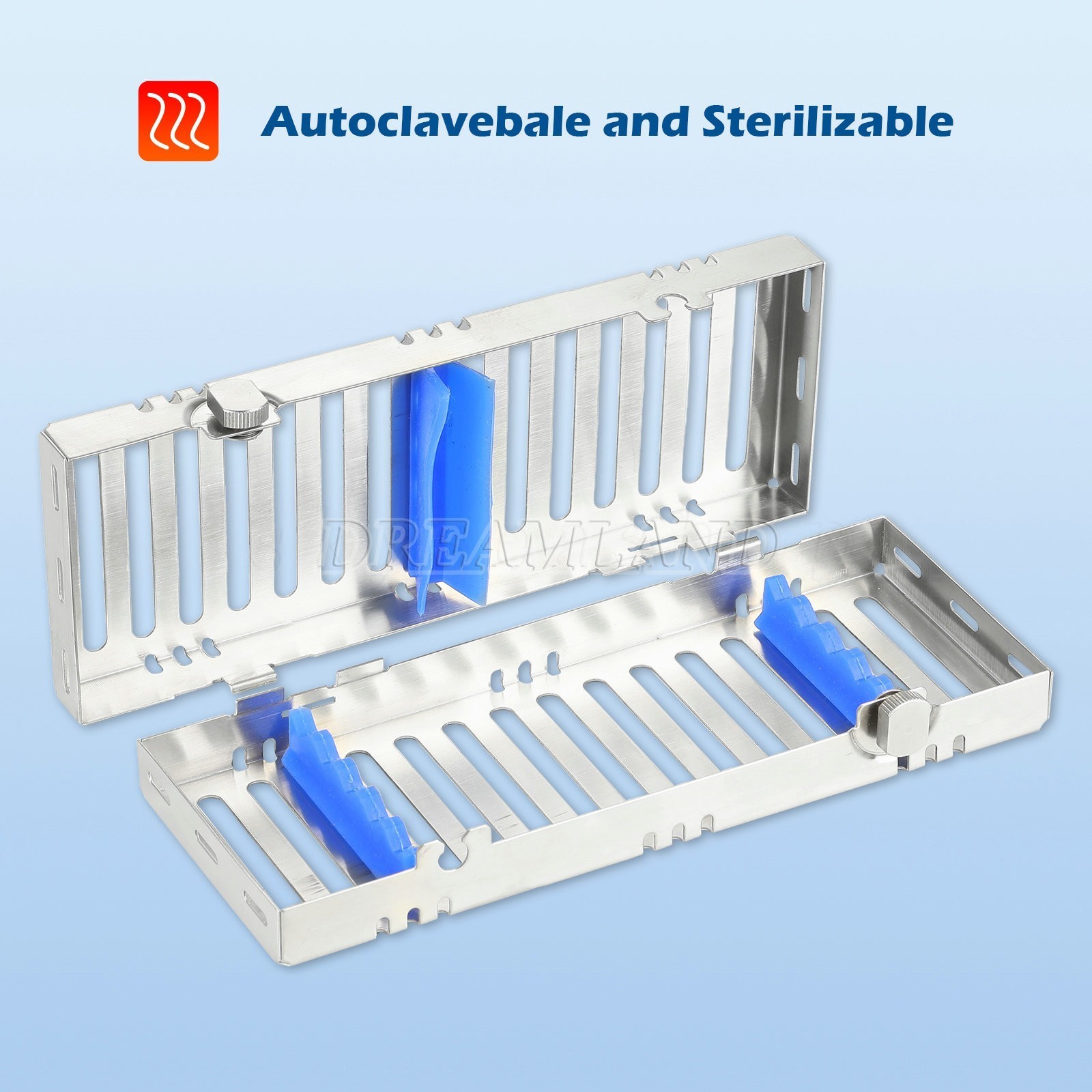 Dental Cassette Tray Sterilization Box Autoclave Surgical for 5 Instruments