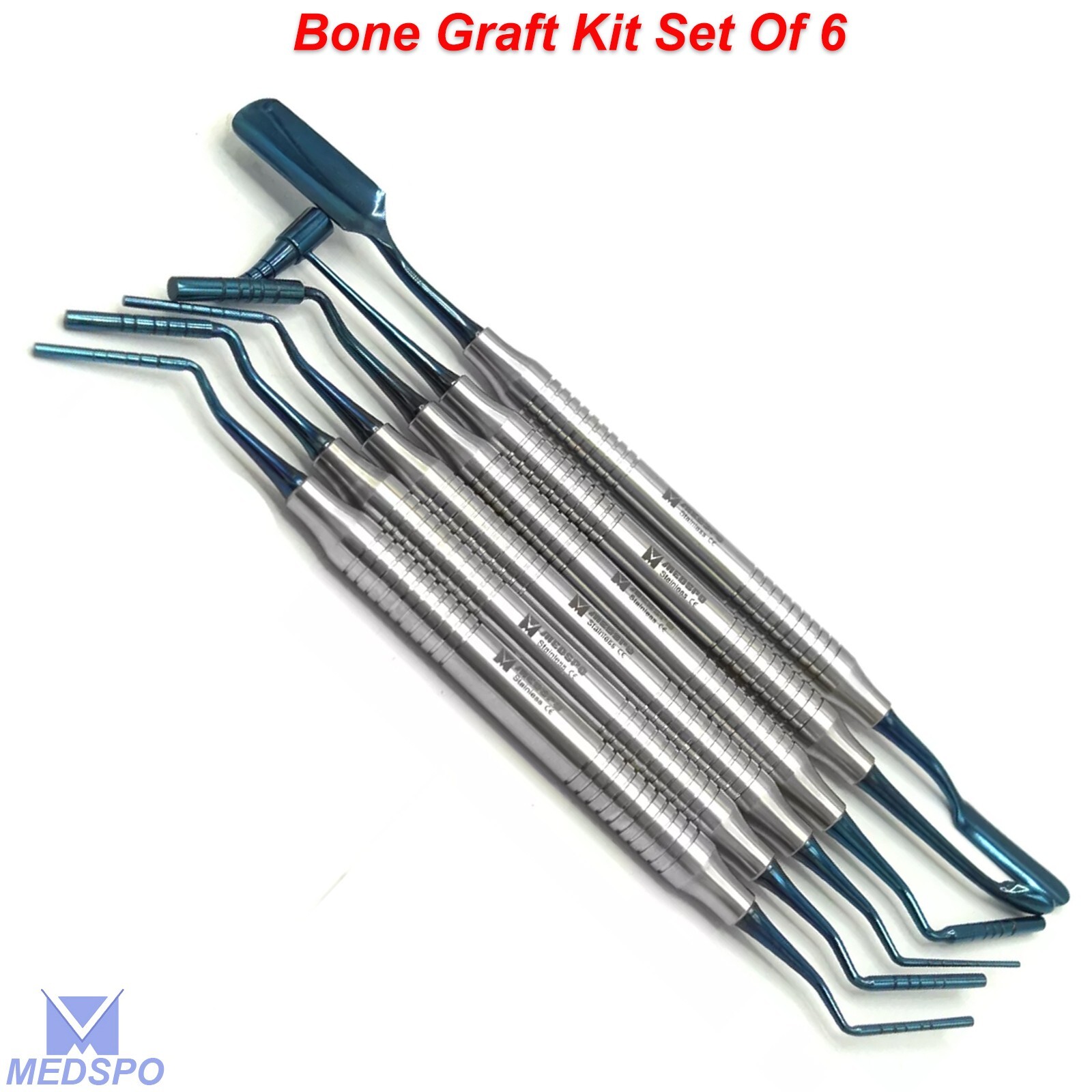 Bone Graft Instruments Implant Surgery Plugger Packer Condenser Carrier Set Of 6