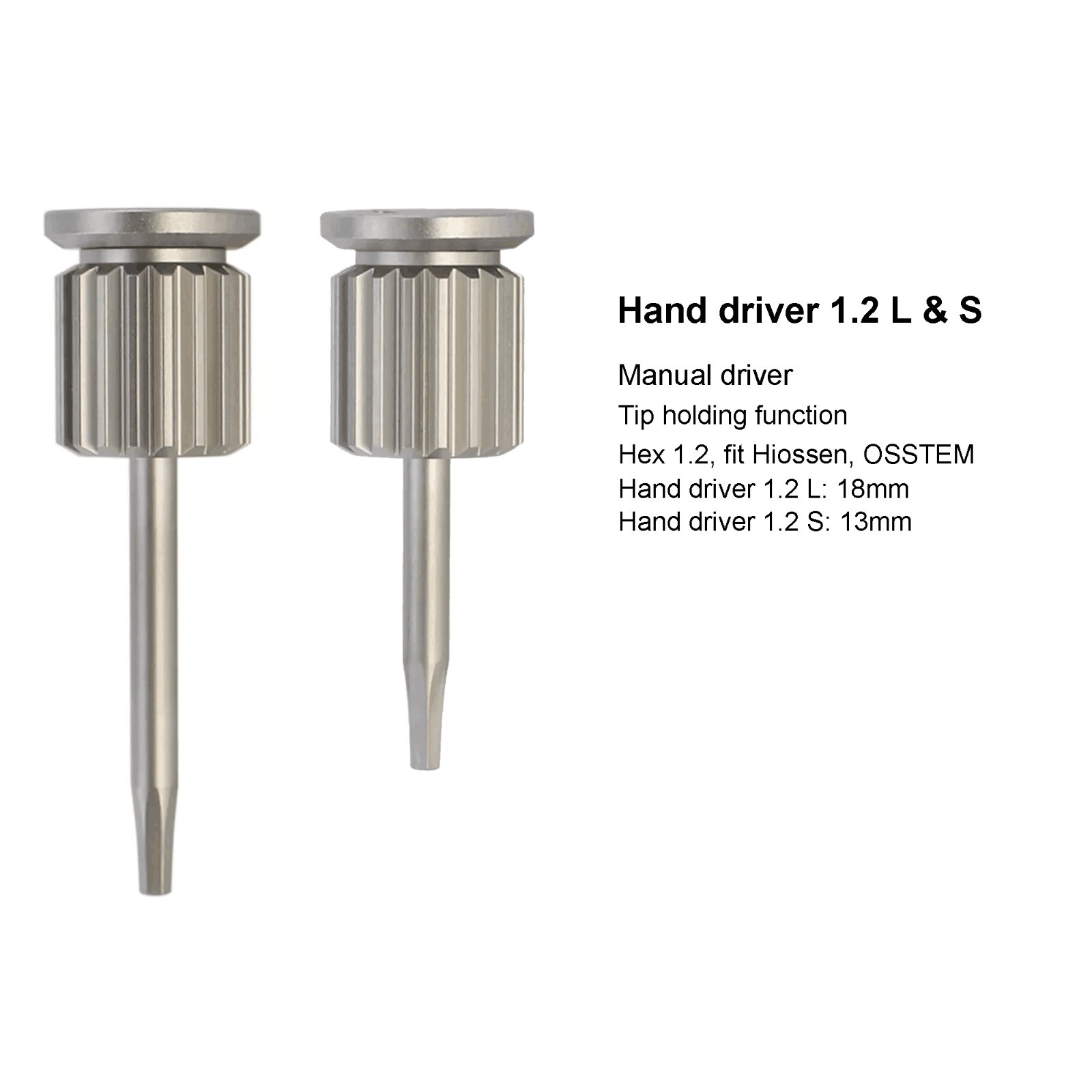 Implant Screwdriver Hiossen Osstem Hand Driver Hex 1.2 Driver Manual 13mm 18mm