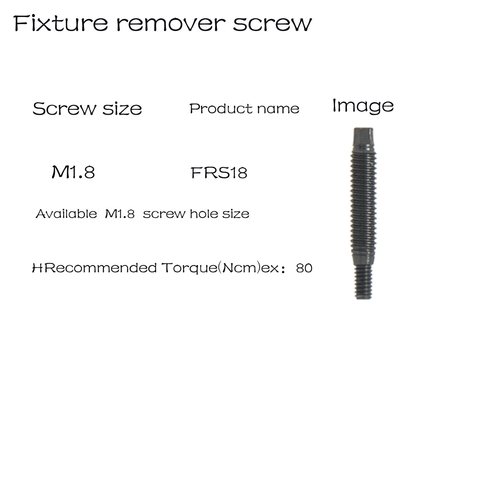 NeoBiotech FR Implant Fixture Remover Kit Compatible with Internal Hex Tools New