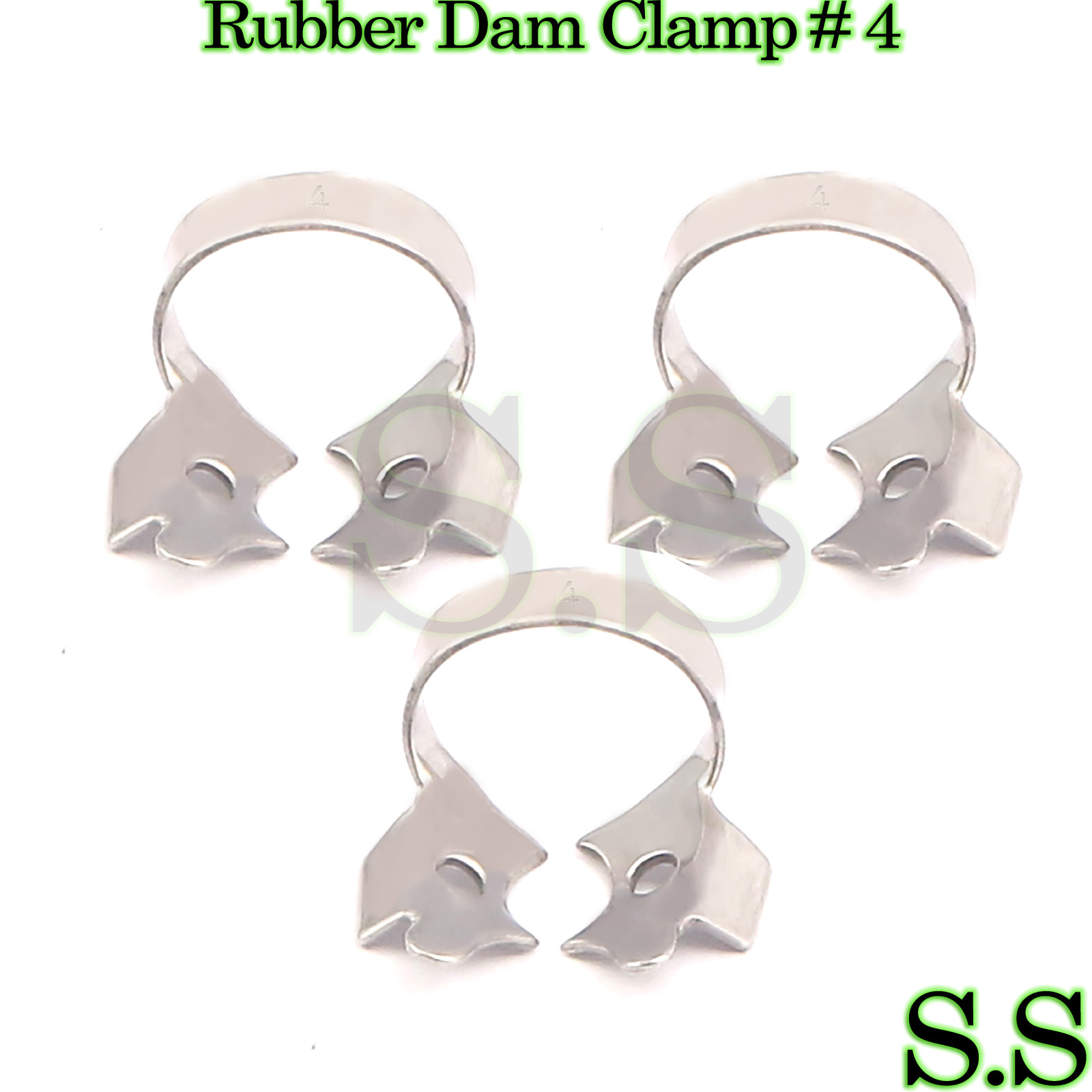 3 ENDODONTIC RUBBER DAM CLAMPS # 4 Dental Instruments