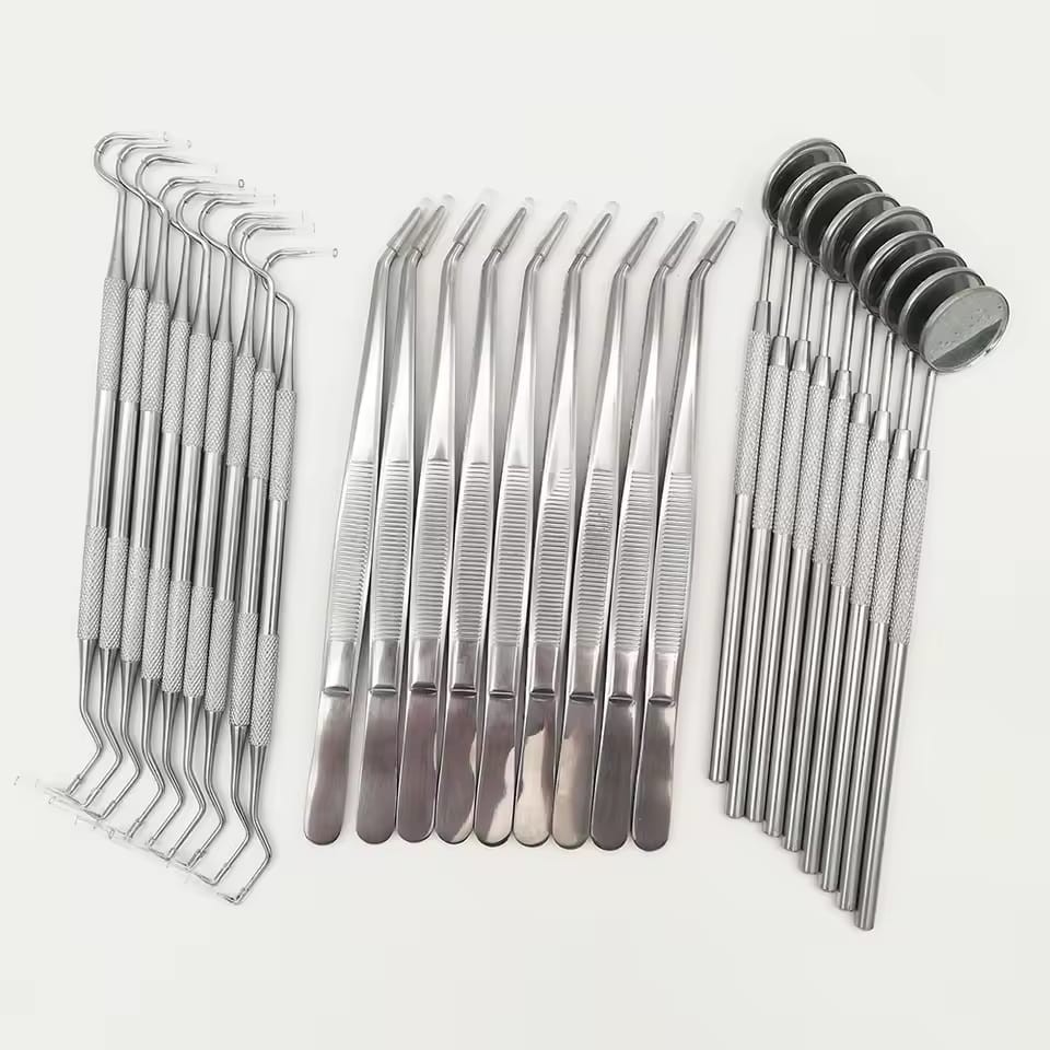 9 Set Dental Mirror Kit 3PCS Each Dentist Tools Mouth Mirror Scaler Pick.
