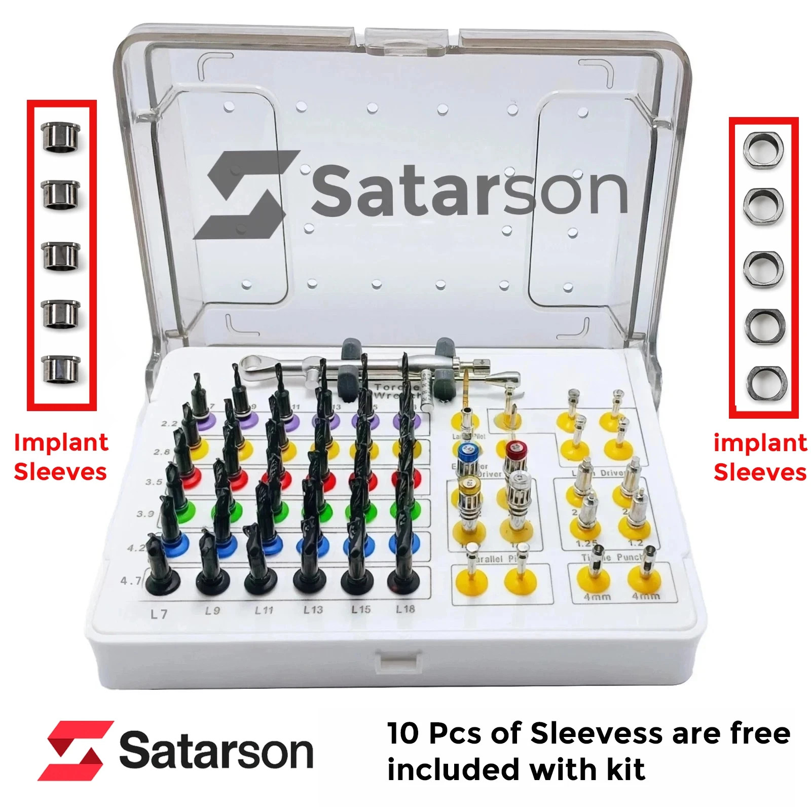 55 Pcs Universal Fully Guided Dental Implant Drill & Positioning Kit