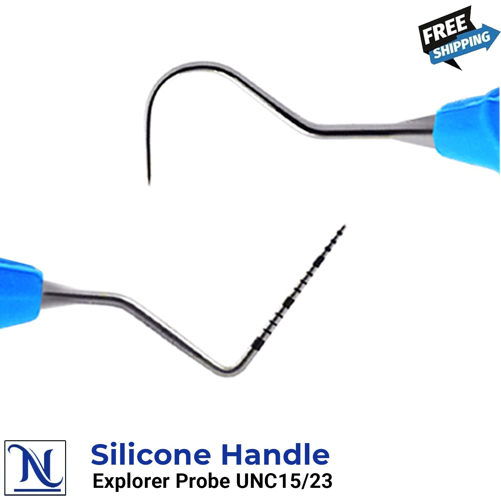 Periodontal Explorer 23 & UNC15 Probe – Dual-End Dental Tool, Silicone Handle