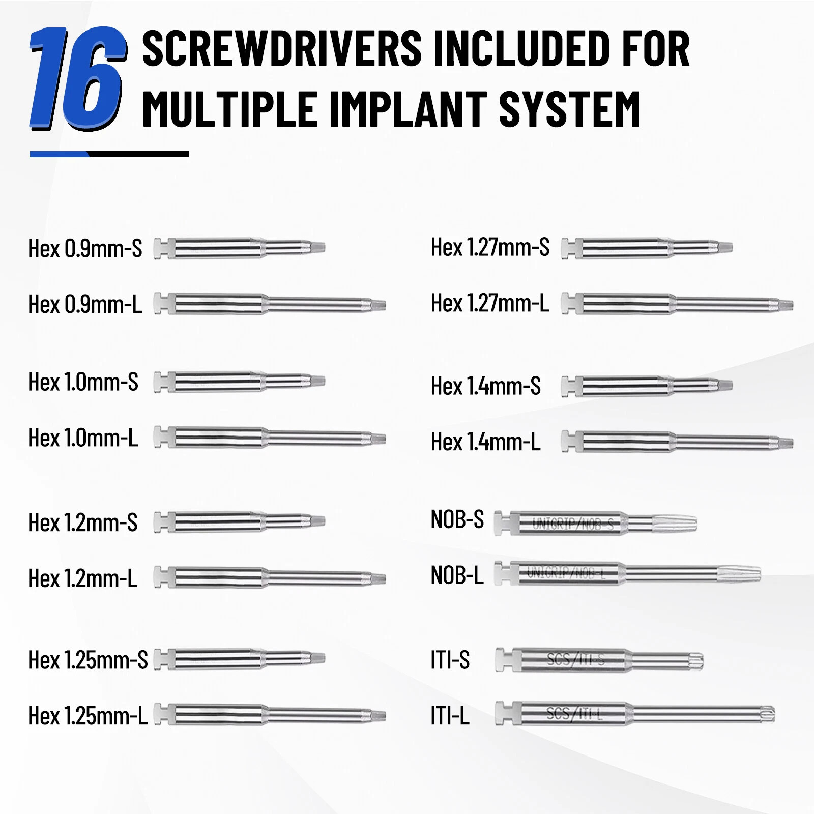 Dental Universal Implant Kit Torque Wrench &16 Drivers
