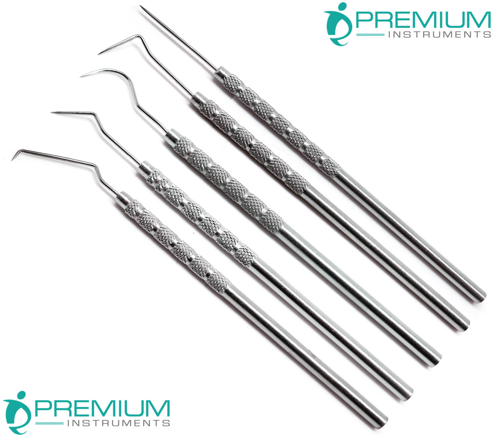 Dental Probes Explorer Hygiene Cleaning Stainless Steel Instruments Set of 5 Pcs