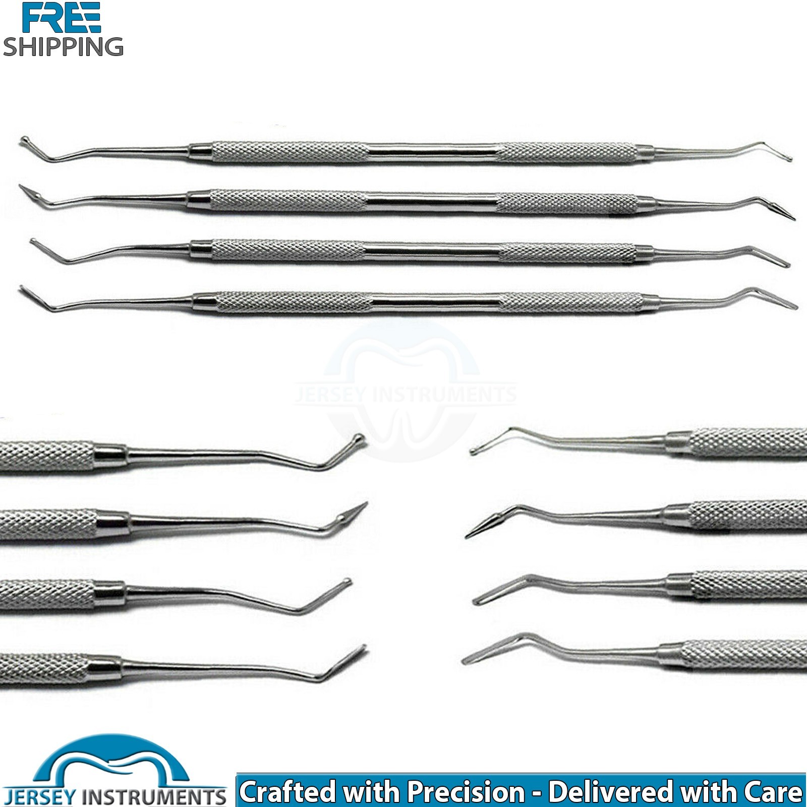 Dental Composite Amalgam Filling Instruments Set of 4 Restorative Dentist Tools