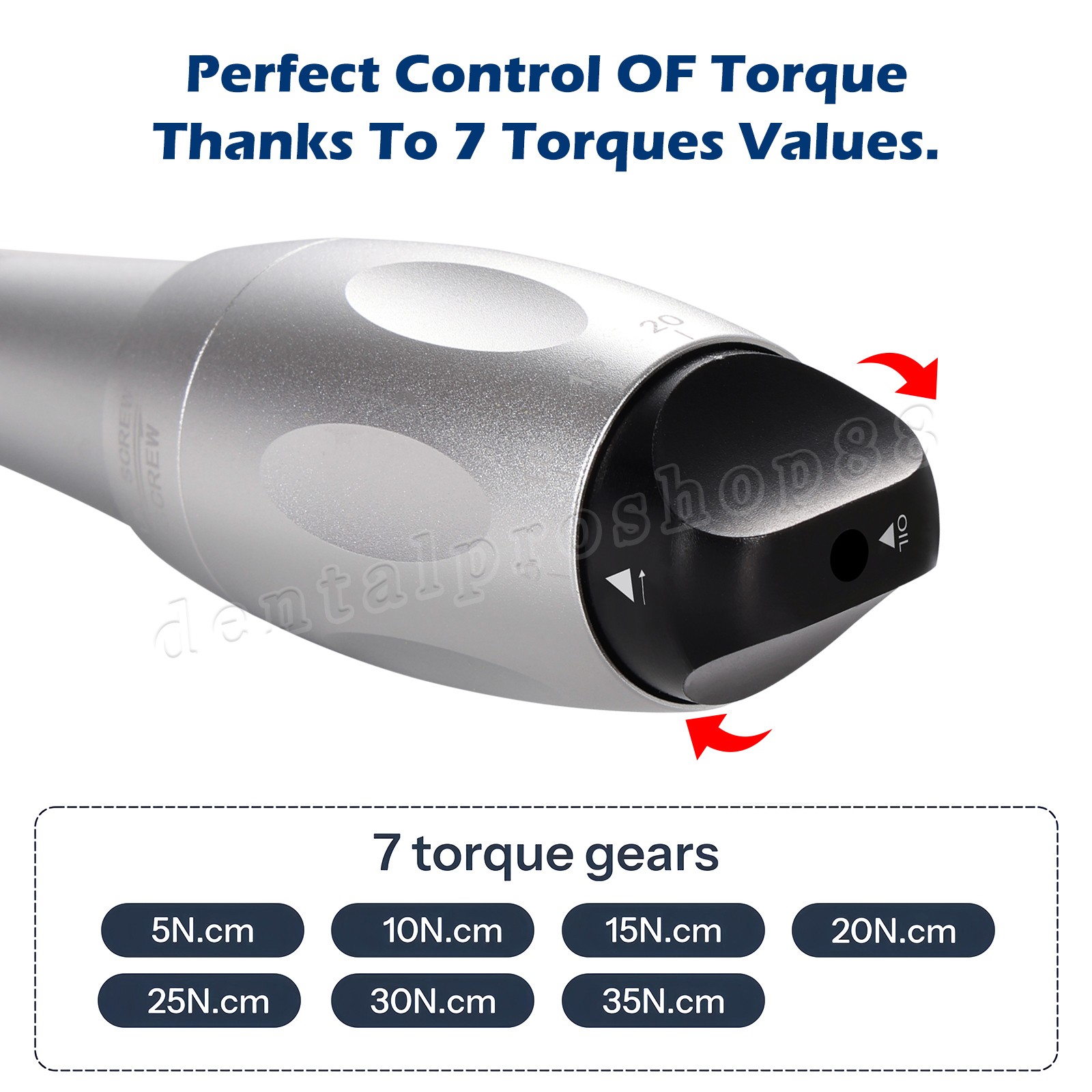 Dental Torque Wrench Universal Implant Kit Contra Angle & 16pcs Drivers Implant