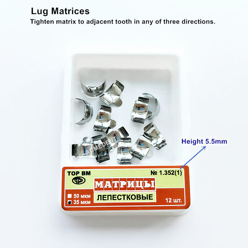 3Box TOR VM Dental Matrix Lugs Flexible Matrice Lug Matrices 0.35μm