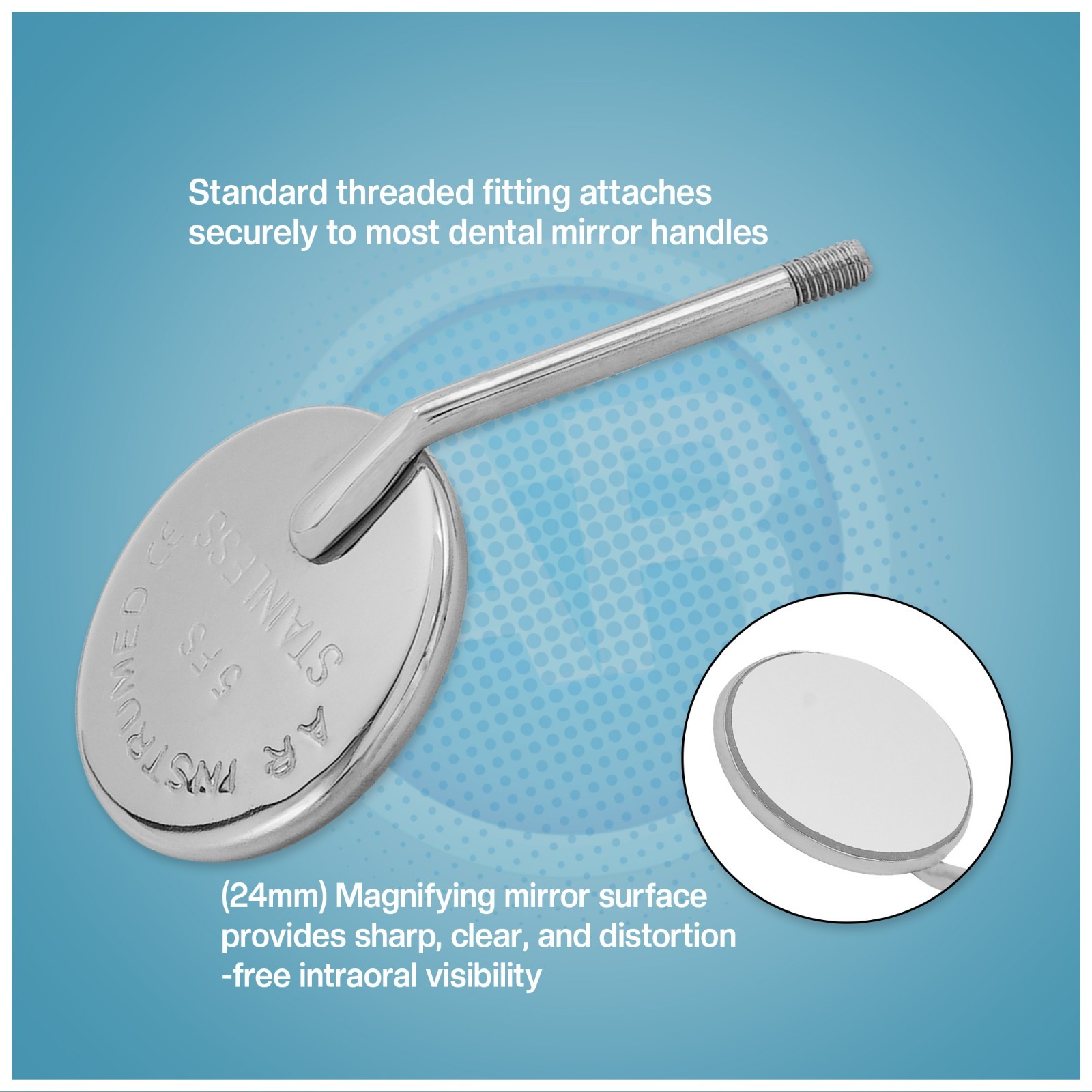 AR Mouth Mirror NO. 5 Magnifying Universal 24mm Dental Instruments German Grade