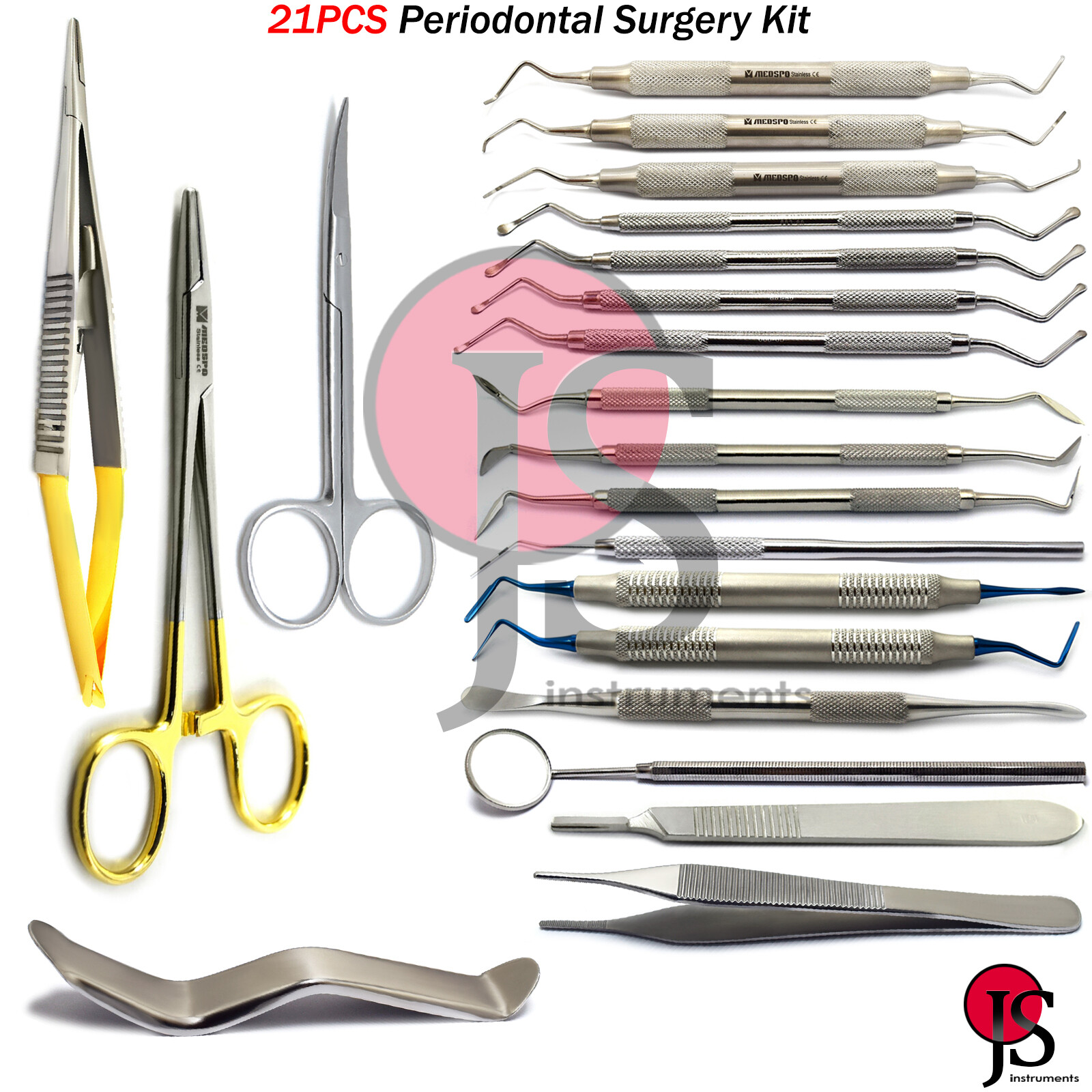 Periodontal Columbia Curettes Lucas Bone Periotome Suture Needle Holder Scissors