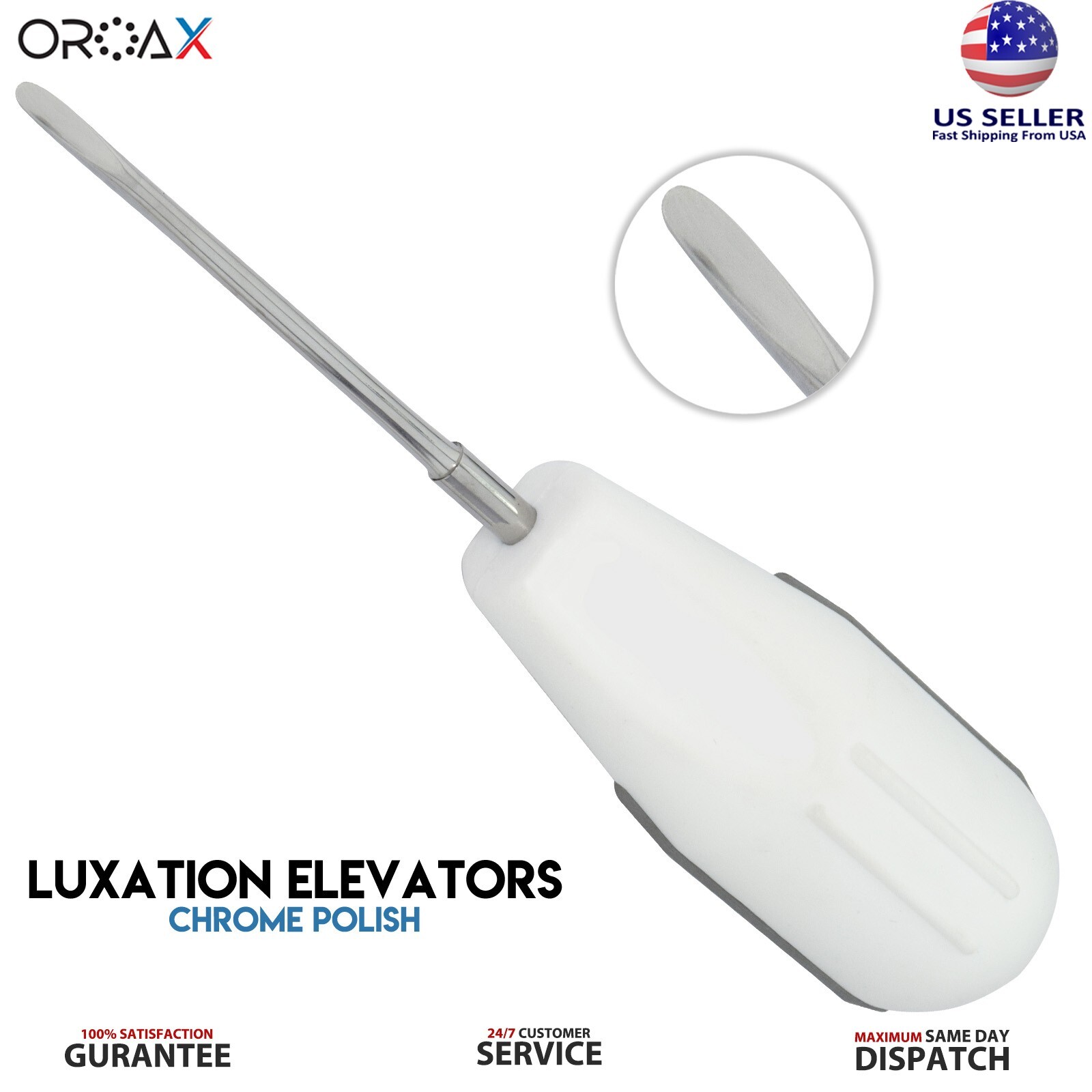 10 Pcs white Dental Root Elevators Oral Surgery PDL Luxating Tooth loosening