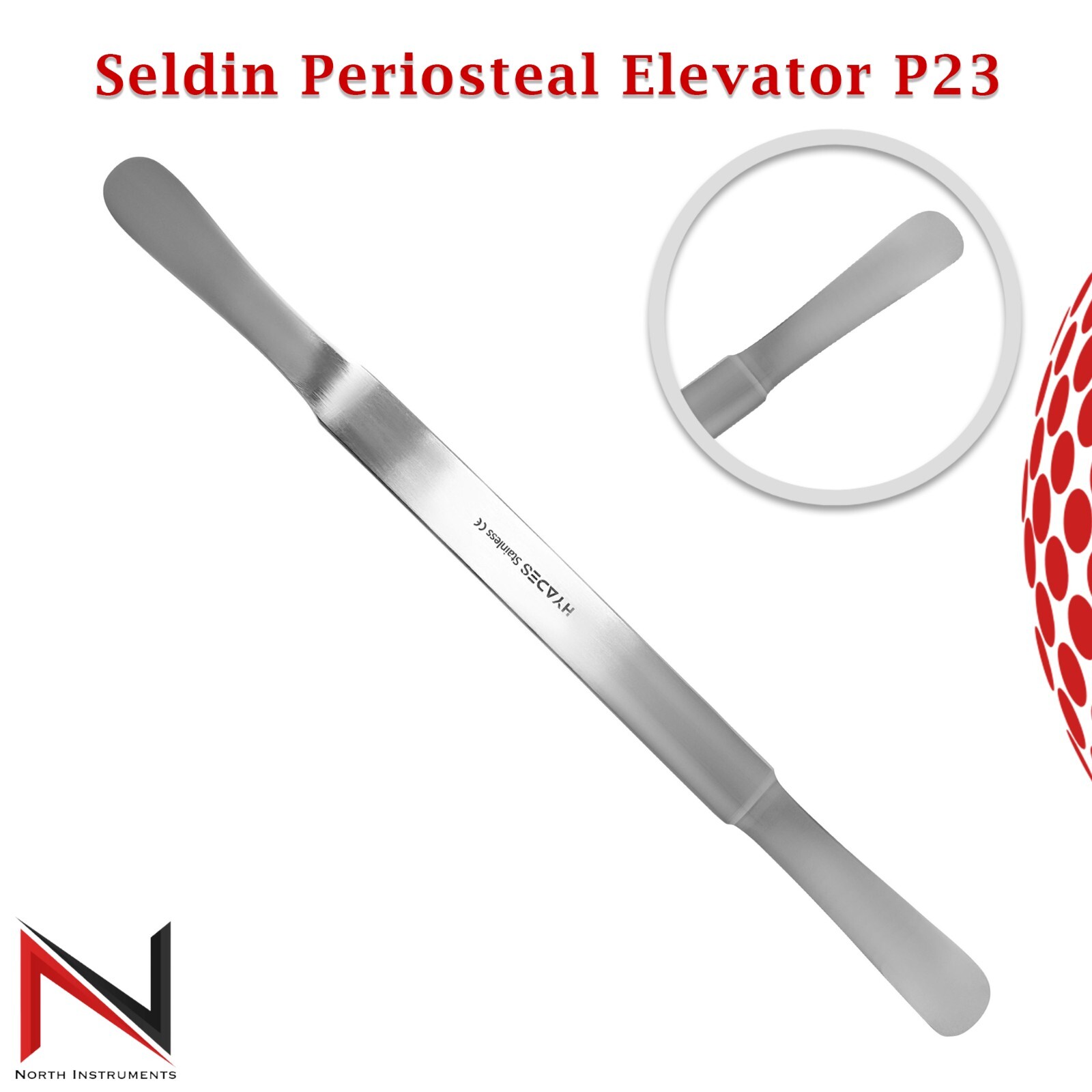 Seldin Periosteal P23 Dental Elevator Double Ended Oral Retractors Instruments