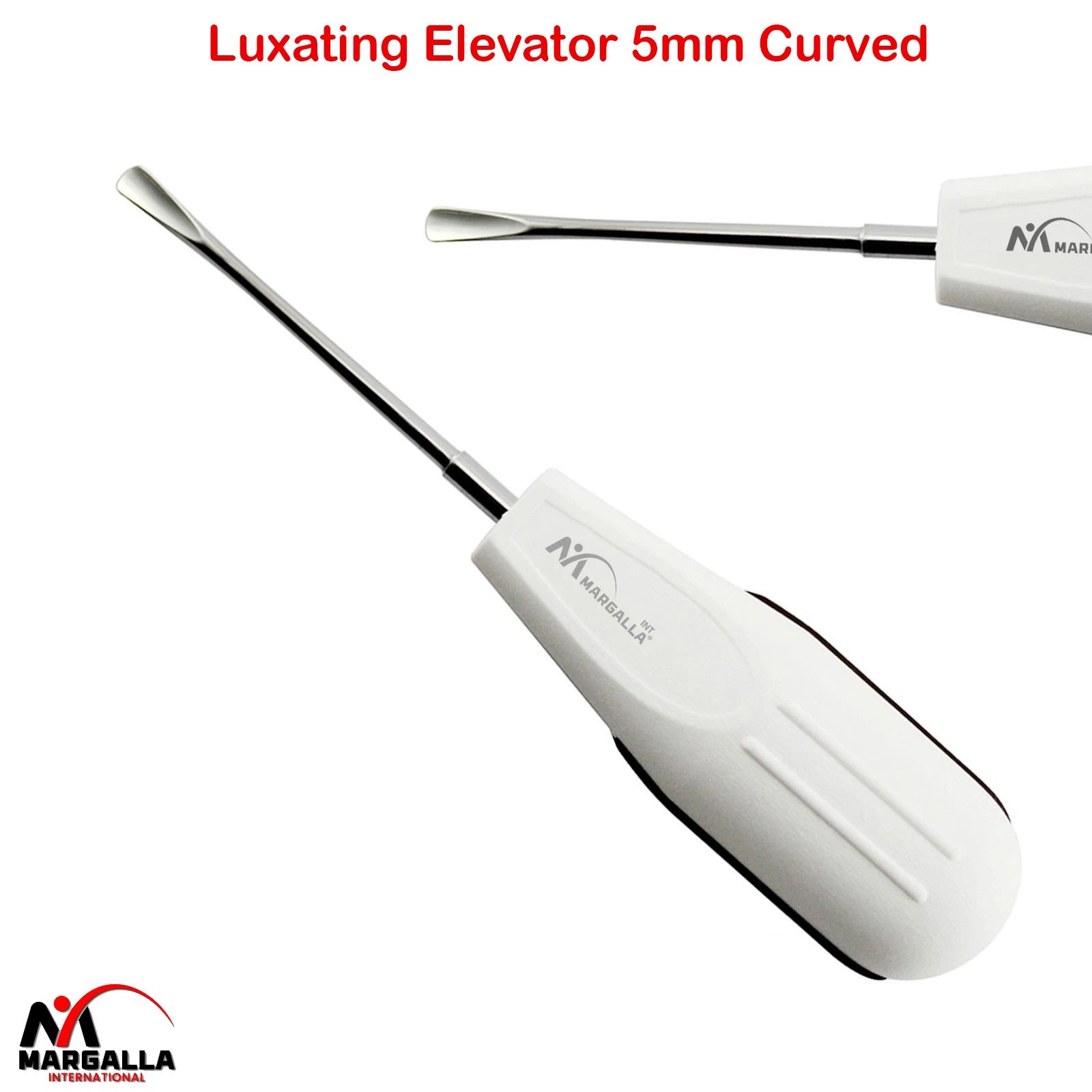 White Dental Root Elevator 5mm Curved Oral Surgery PDL Luxating Tooth loosening