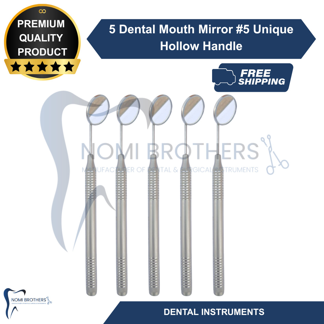 German X5 Dental Mouth Mirror #5 Hollow Handle Stainless Steel Dental Instrument