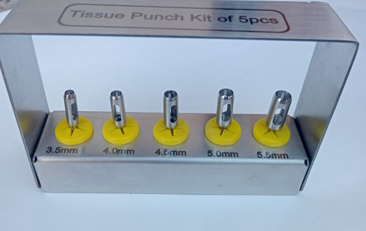 Dental Tissue Punch Kit set Surgical Surgery With Bur Holder Dental Instruments