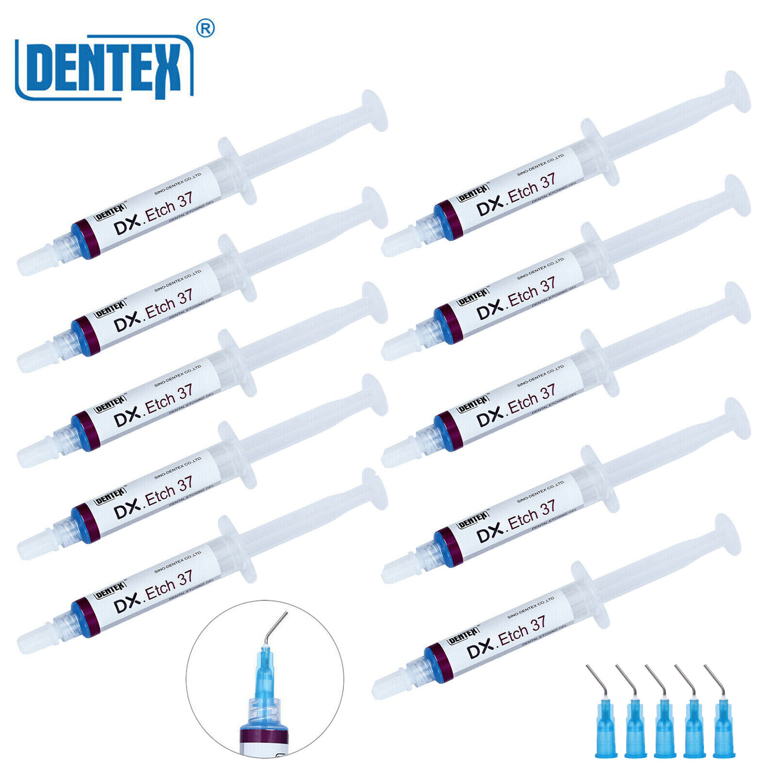 10Packs Dentex Dental Etch 37% Etching Gel 5ml/Syringe DX Etch SM