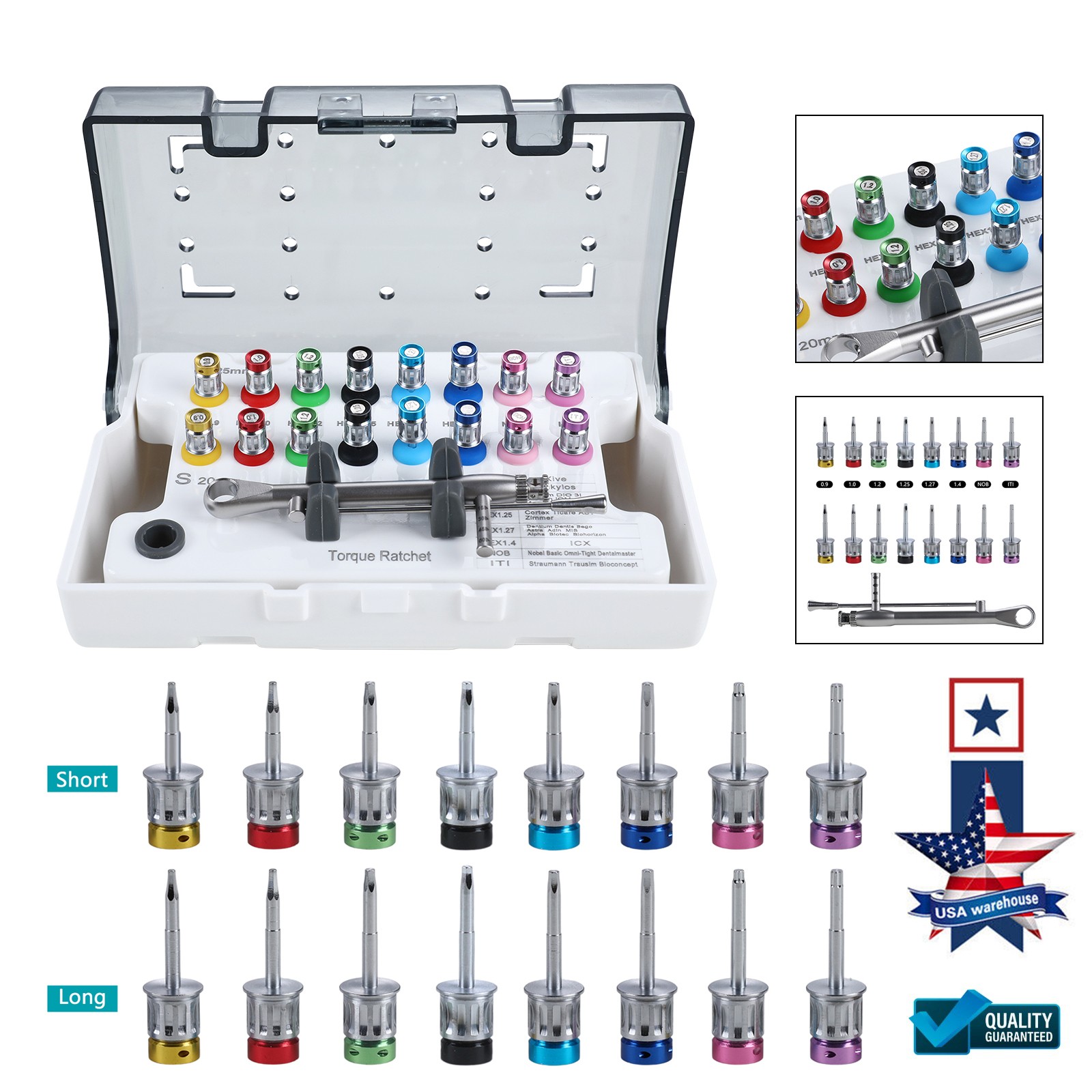 Dental Universal Implant Prosthetic Kit Torque Wrench Screwdriver Remover/Driver