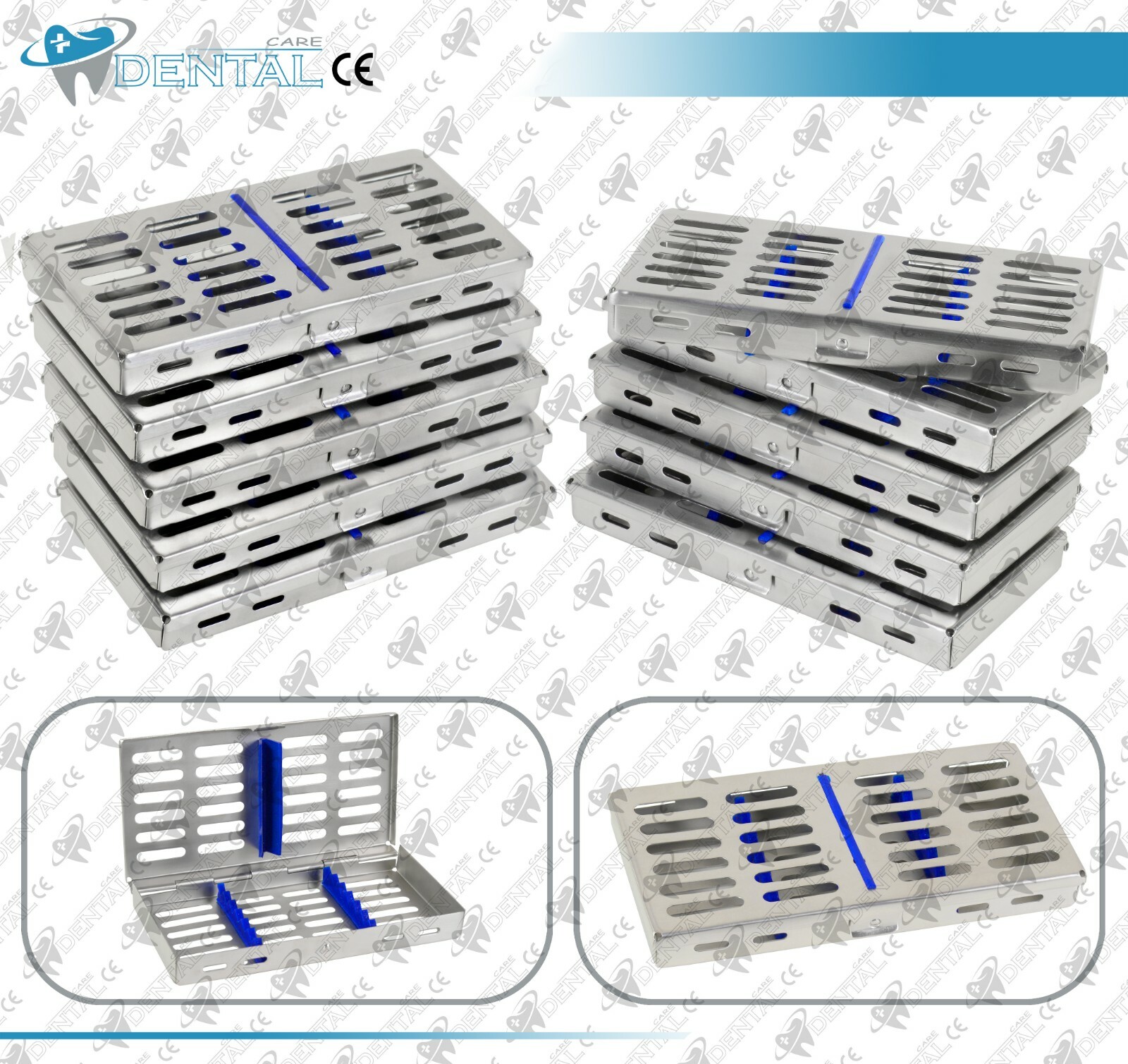 10X Sterilization Cassette Rack Tray Hold 7 Dental Surgical Instrument Autoclave