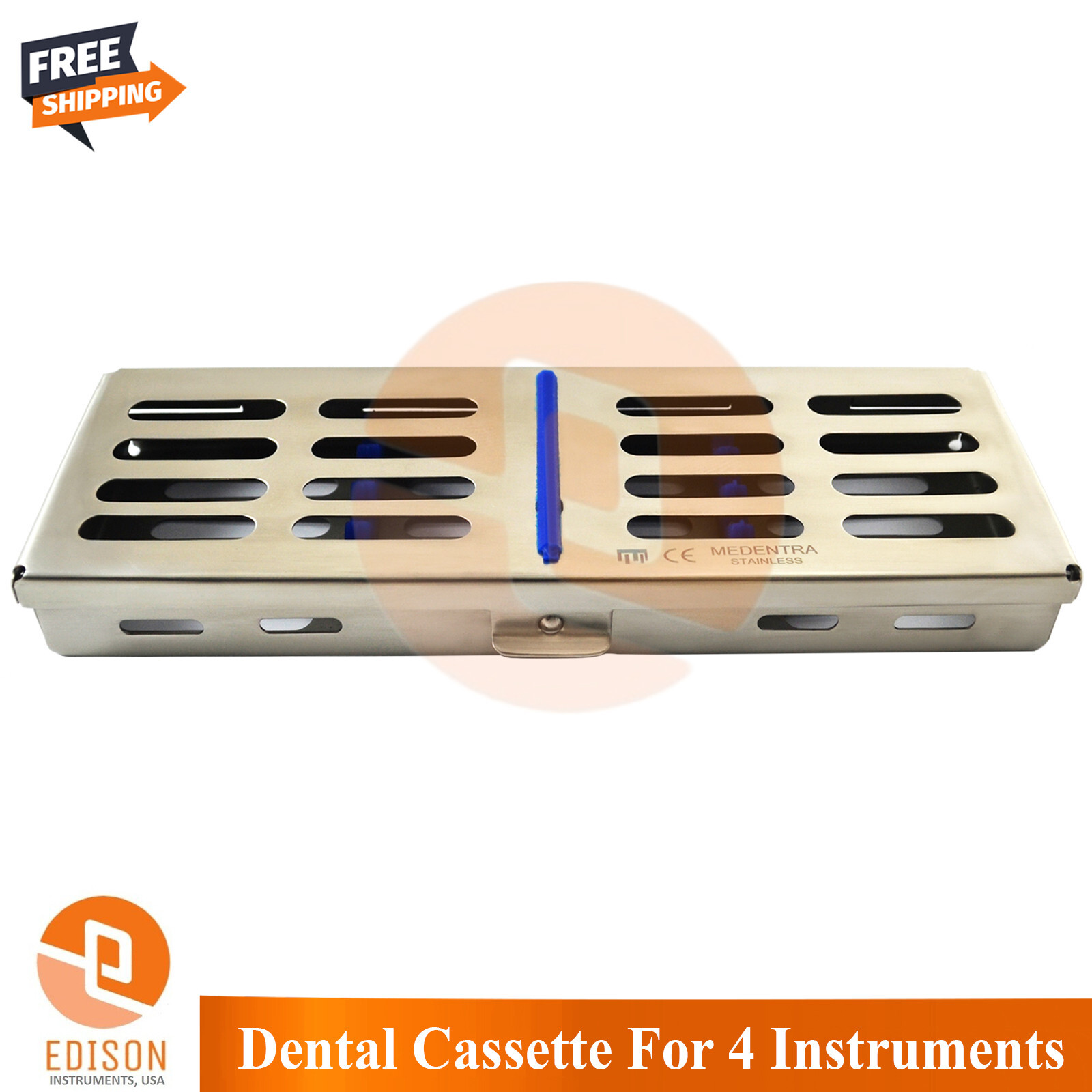 DENTAL AUTOCLAVE STERILIZATION SURGICAL CASSETTE RACK BOX TRAY FOR 4 INSTRUMENTS