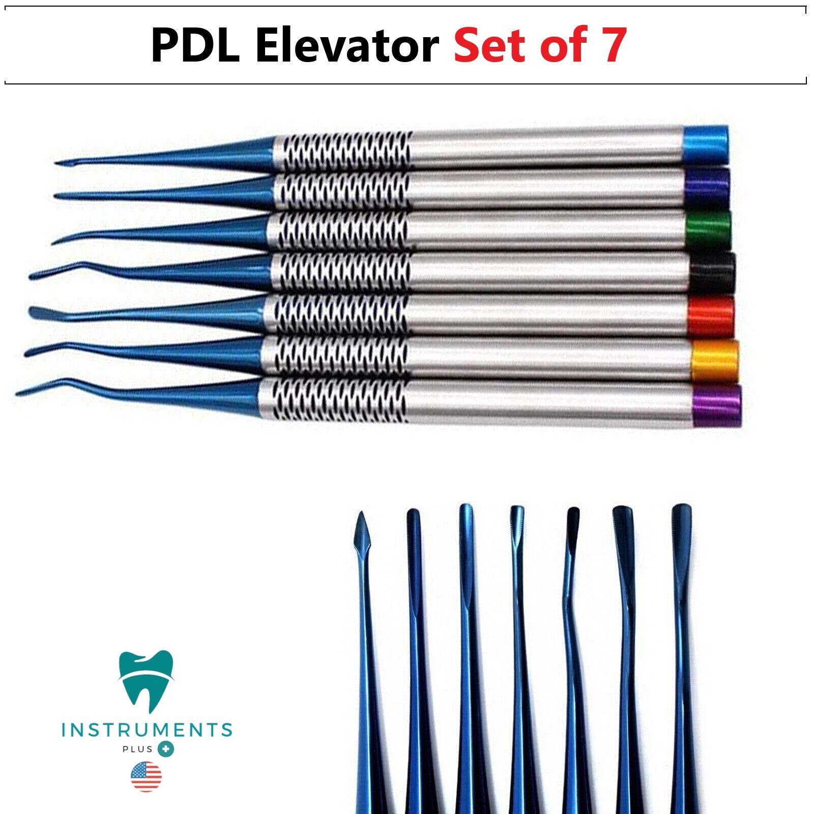 Brand New Set of 7 Luxating Elevators PDL Precise Tips Surgical Dental CE