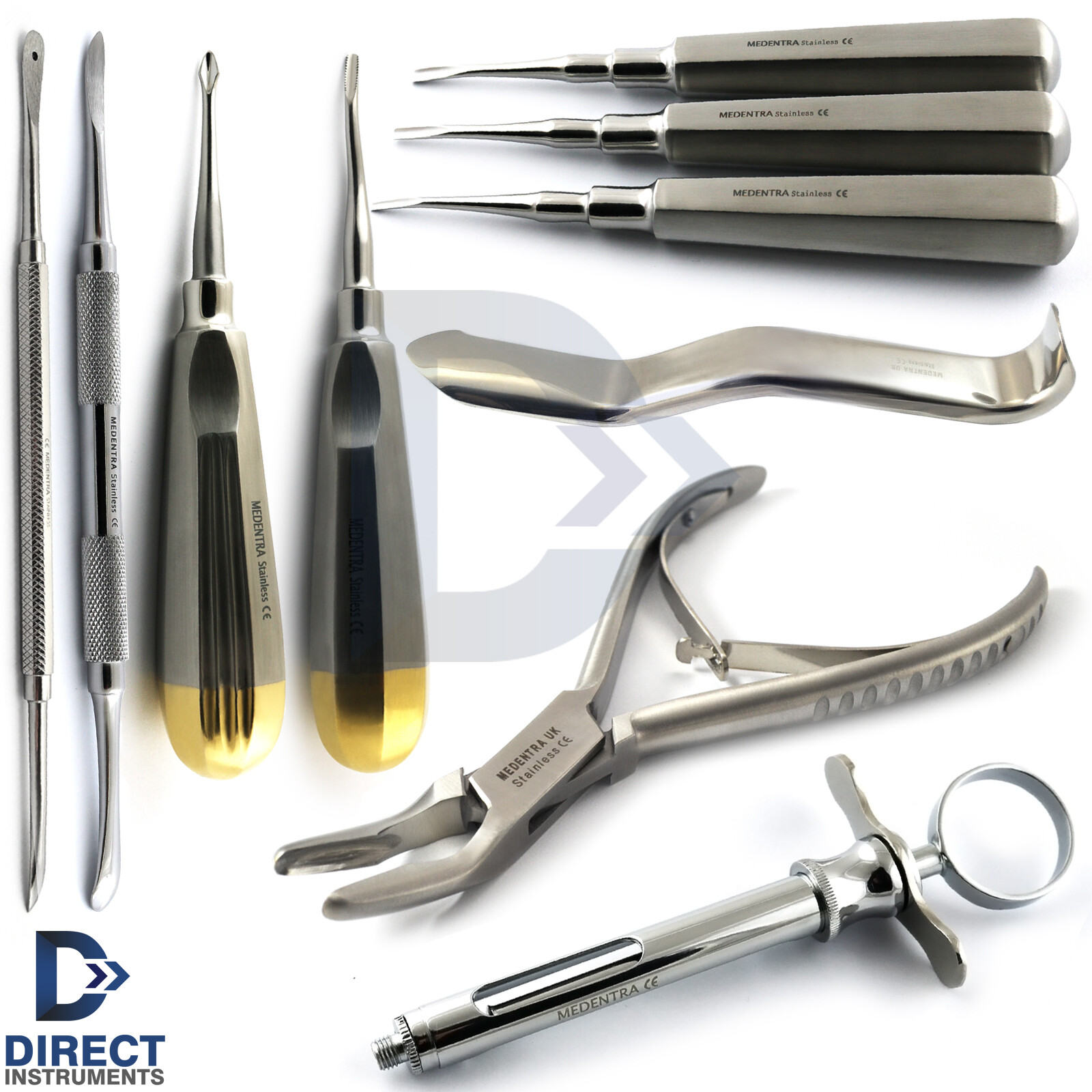 10Pcs Basic Dental Extraction Kit Tooth Forceps Root Elevators Periosteal Molt-9