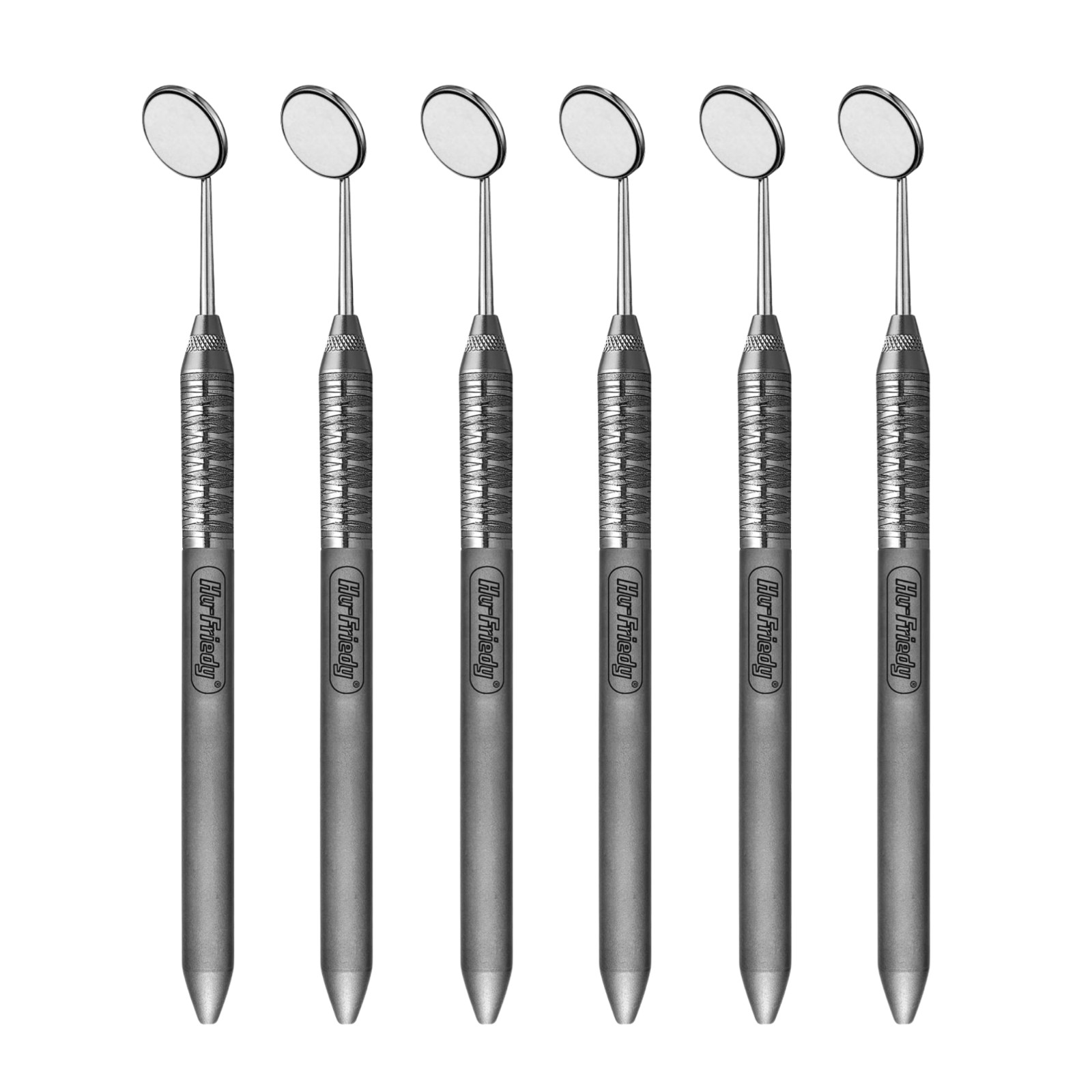 6X Hu-Friedy MH6 Handle With Single Side Dental Mirror MIR4 Complete Set