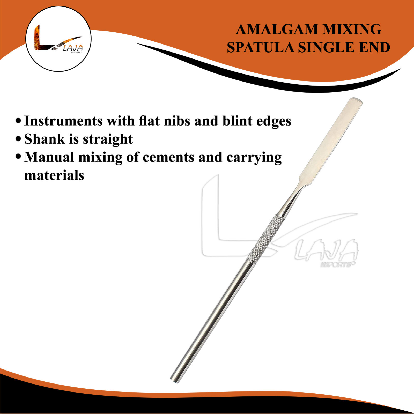 Dental Cement Mixing Spatulas Single Ended Lab Wax Modeling Stainless Steel