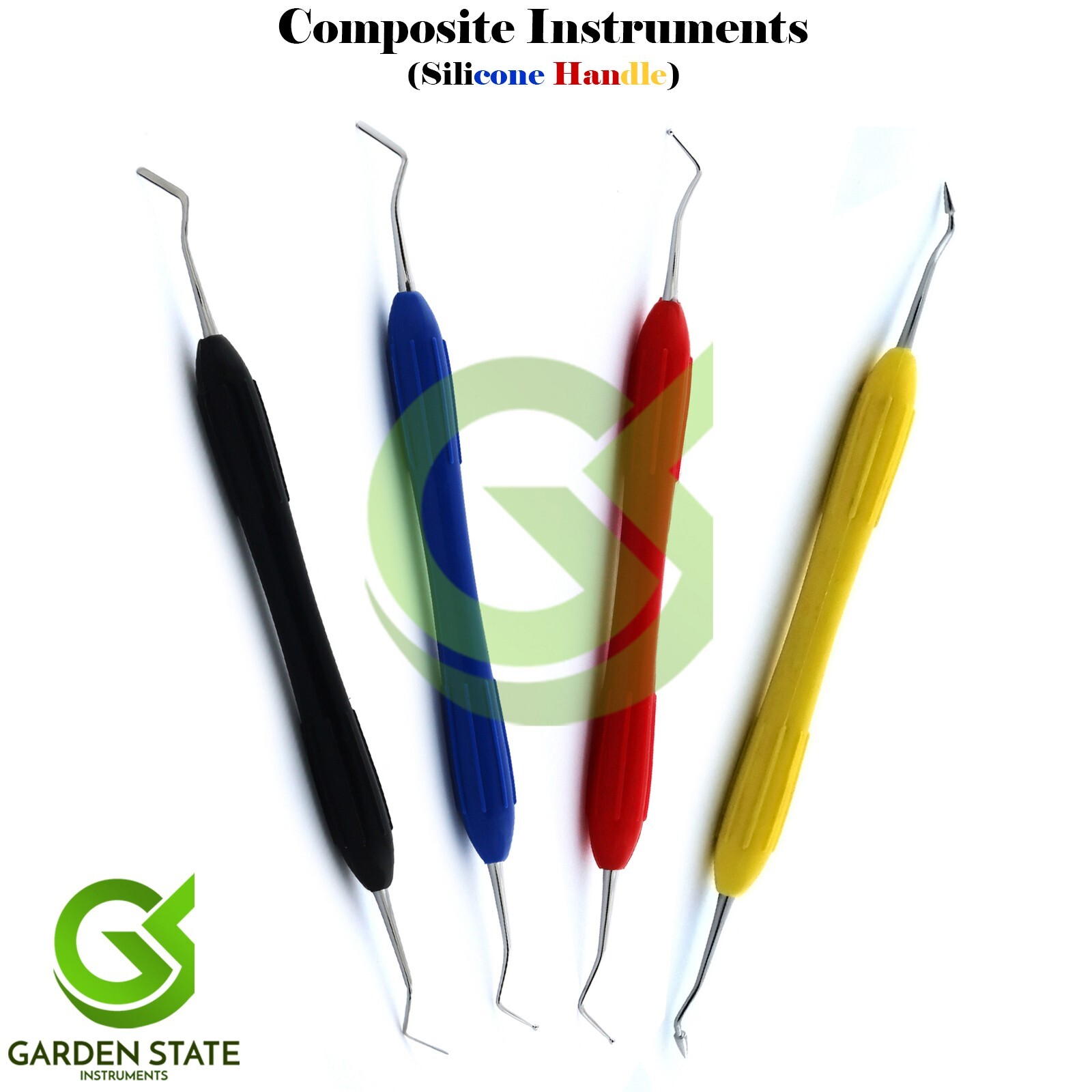 4Pcs Dental Composite Filling Instruments Colorful Silicone Handle Autoclavable