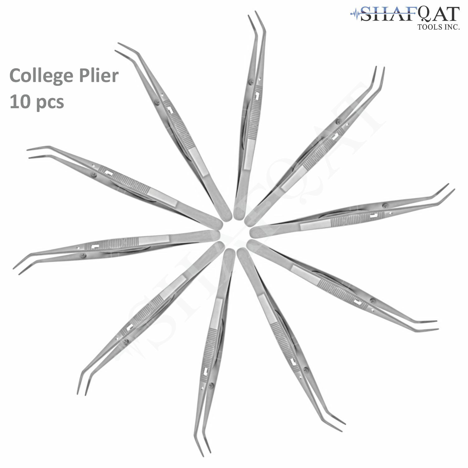 London College Cotton Pliers Self lock Dressing Tweezers Dental instruments x10