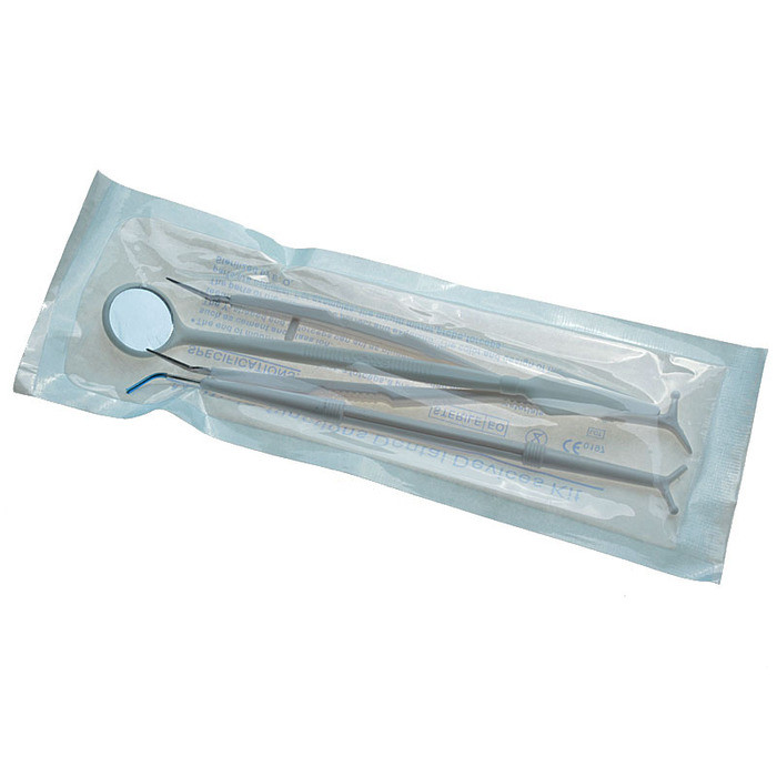 3Pcs/Pack Dental Disposable Stainless Steel+ Plastic Mouth Mirror Tweezers Probe