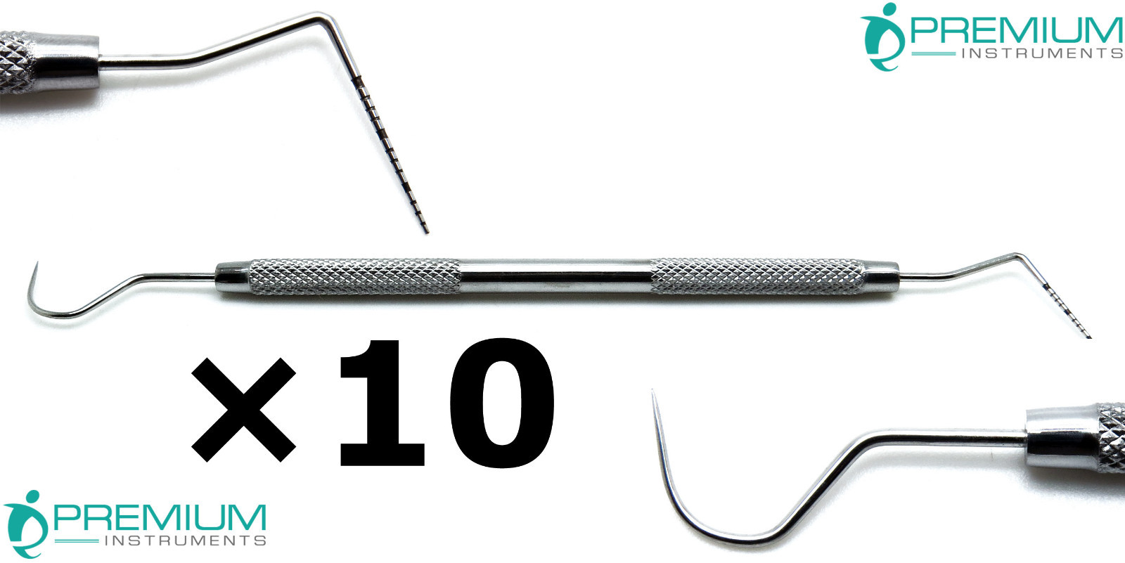 10× Dental Williams Explorer UNC 15/23 Color Coded Probe Double Ended Instrument