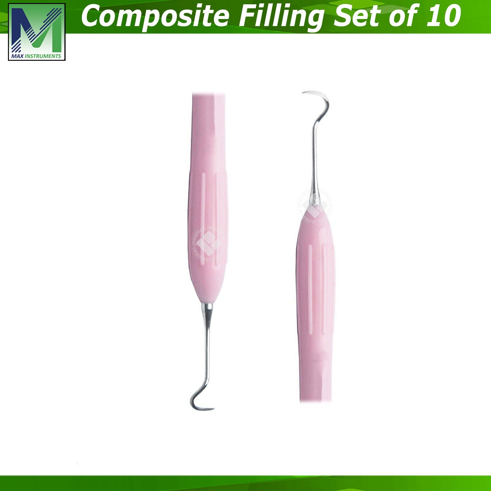 10Pcs Set Dental Composite Filling Instruments Silicone Handle Restorative Tools