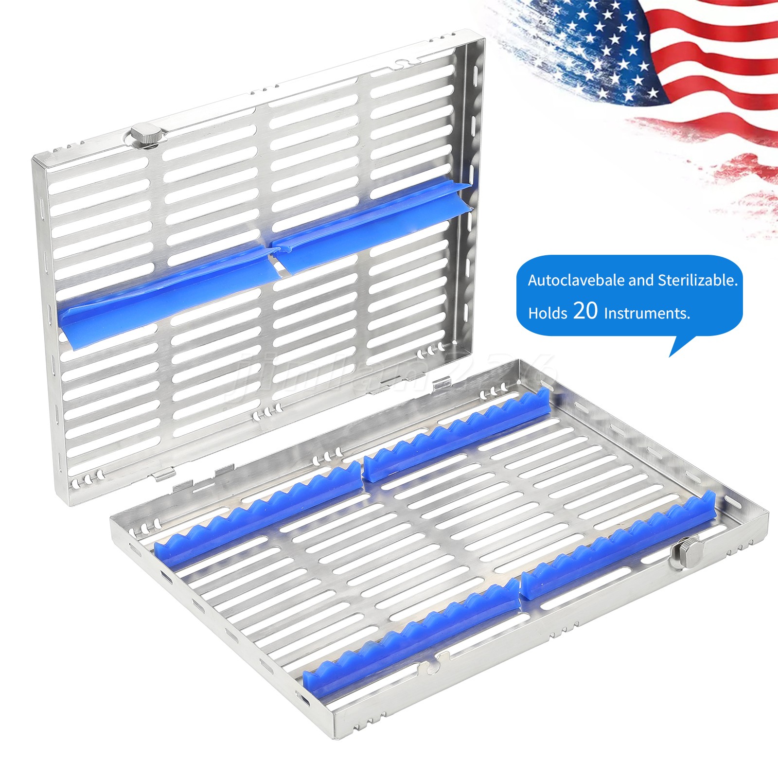 Sterilization Tray Disinfection Case Autoclavable Box for 20 Surgery Instrument
