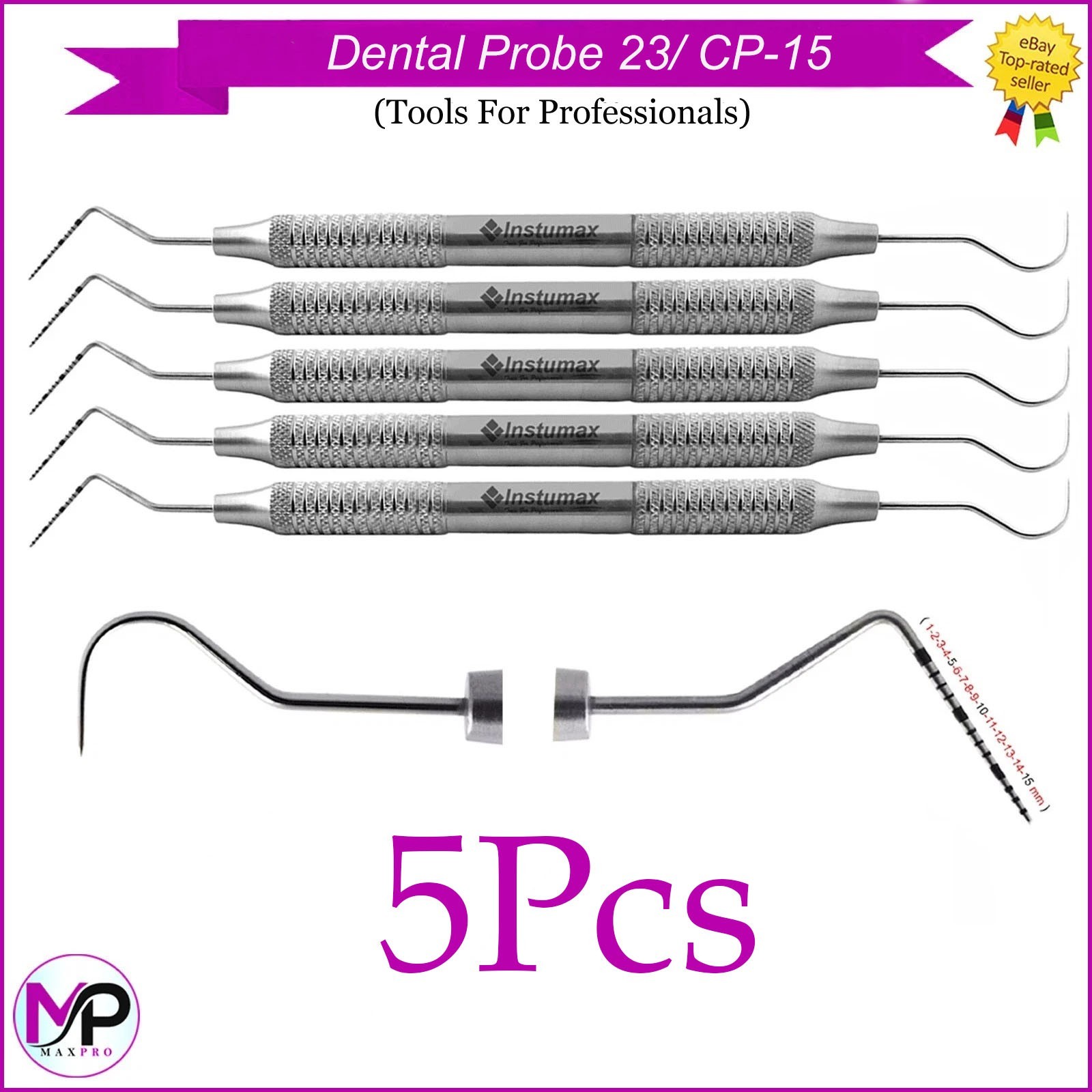 X5 Dental Probe 23/CP-15 – Hollow Ring Handle Precision Dental Tool
