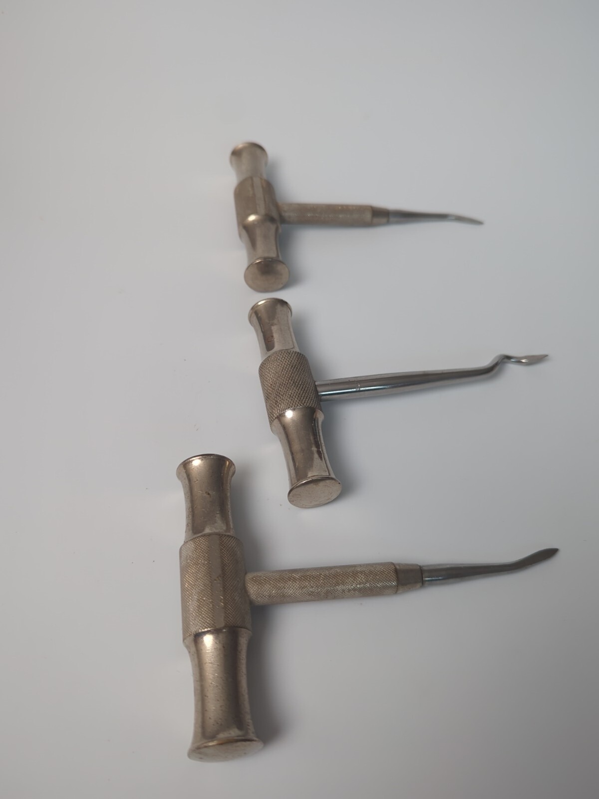 Lot Of 3 Fara MFG. L1 & R1 Luxating Elevator Hooked tips Dental Tools Premelite