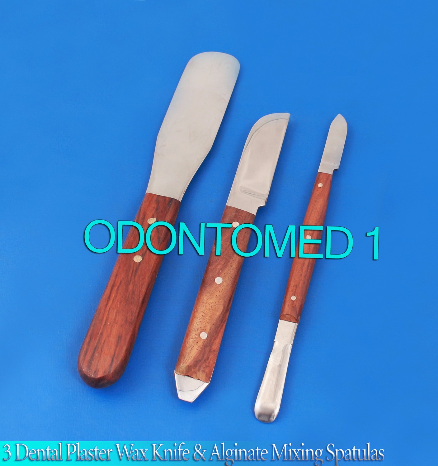 Set of 3 Dental Plaster Wax Knife & Alginate Mixing Spatulas Dental Instruments