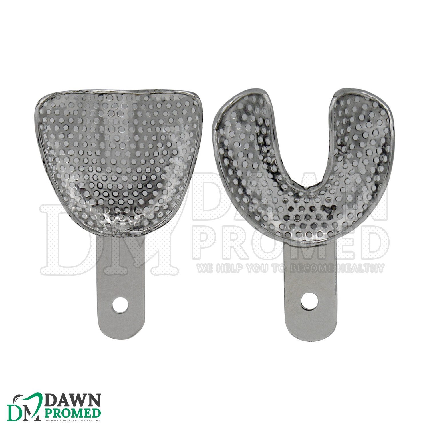 2 Pcs Small Perforated Impression Trays Upper & Lower Edentulous German Grade