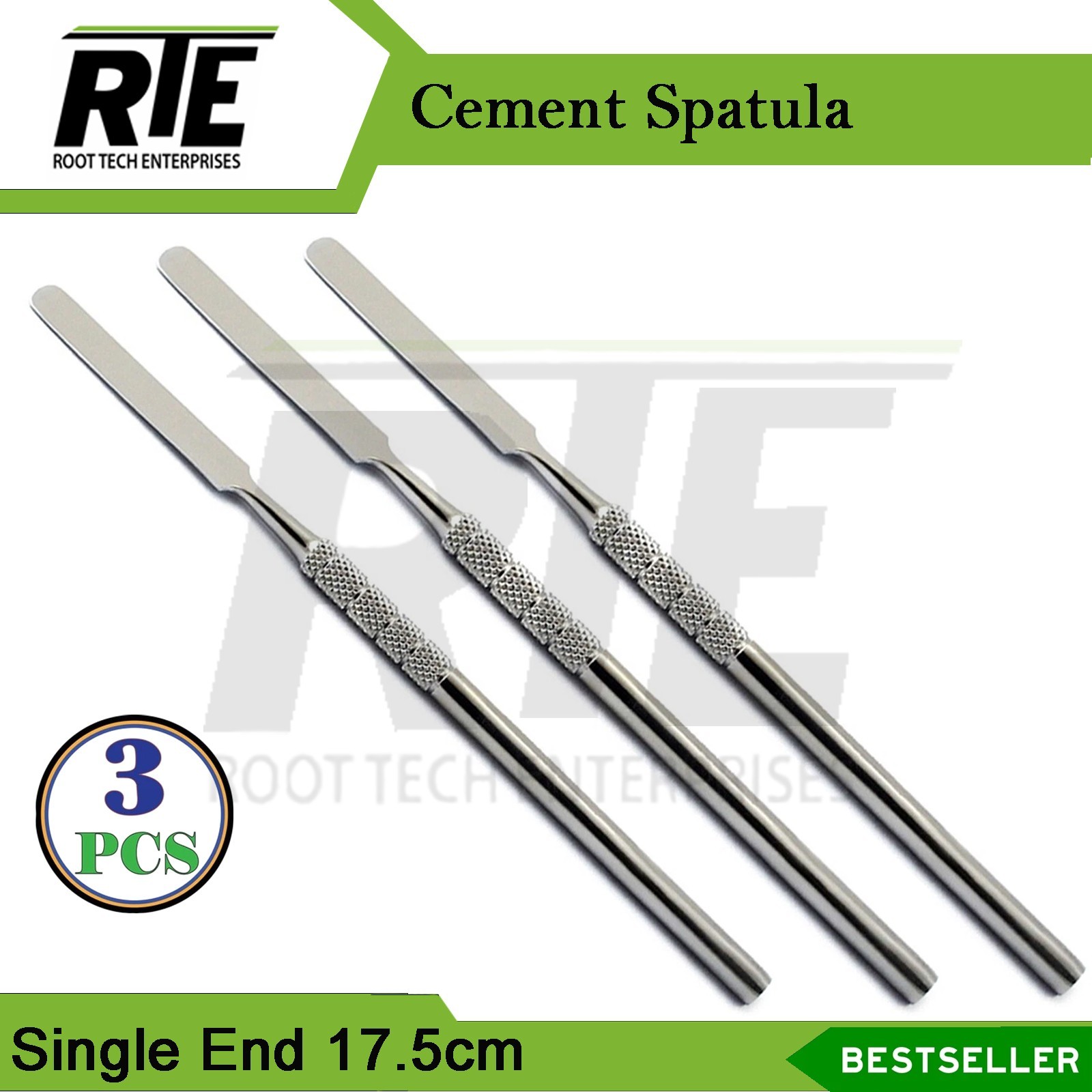 3 Pcs Cement Spatula Single Ended Set 6.9″ Amalgam Mixing Dental Instrument