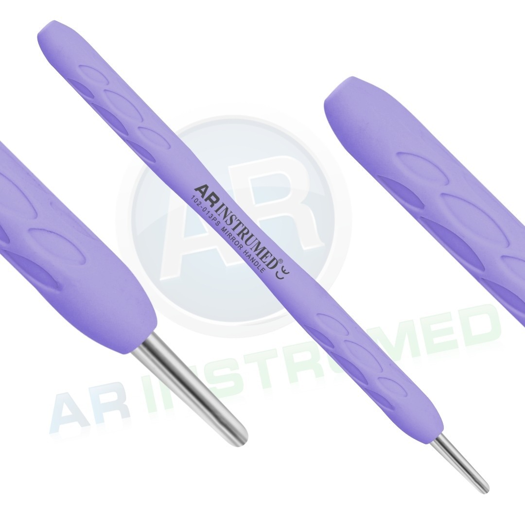 Silicone Coated Mouth Mirror Handle Light Purple Examination Dental Instruments