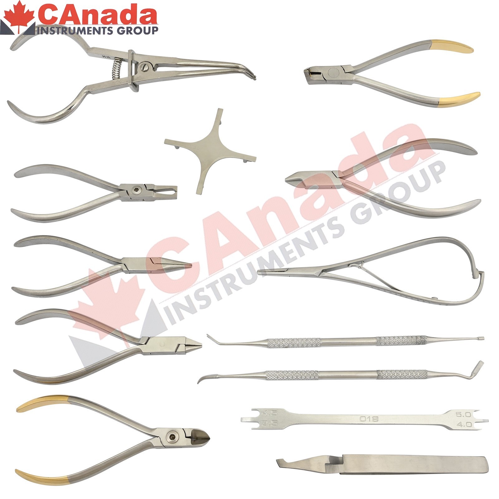 Set Of 13 Orthodontics Instruments Set-up Kit Bracket & Braces Arch Pliers Set